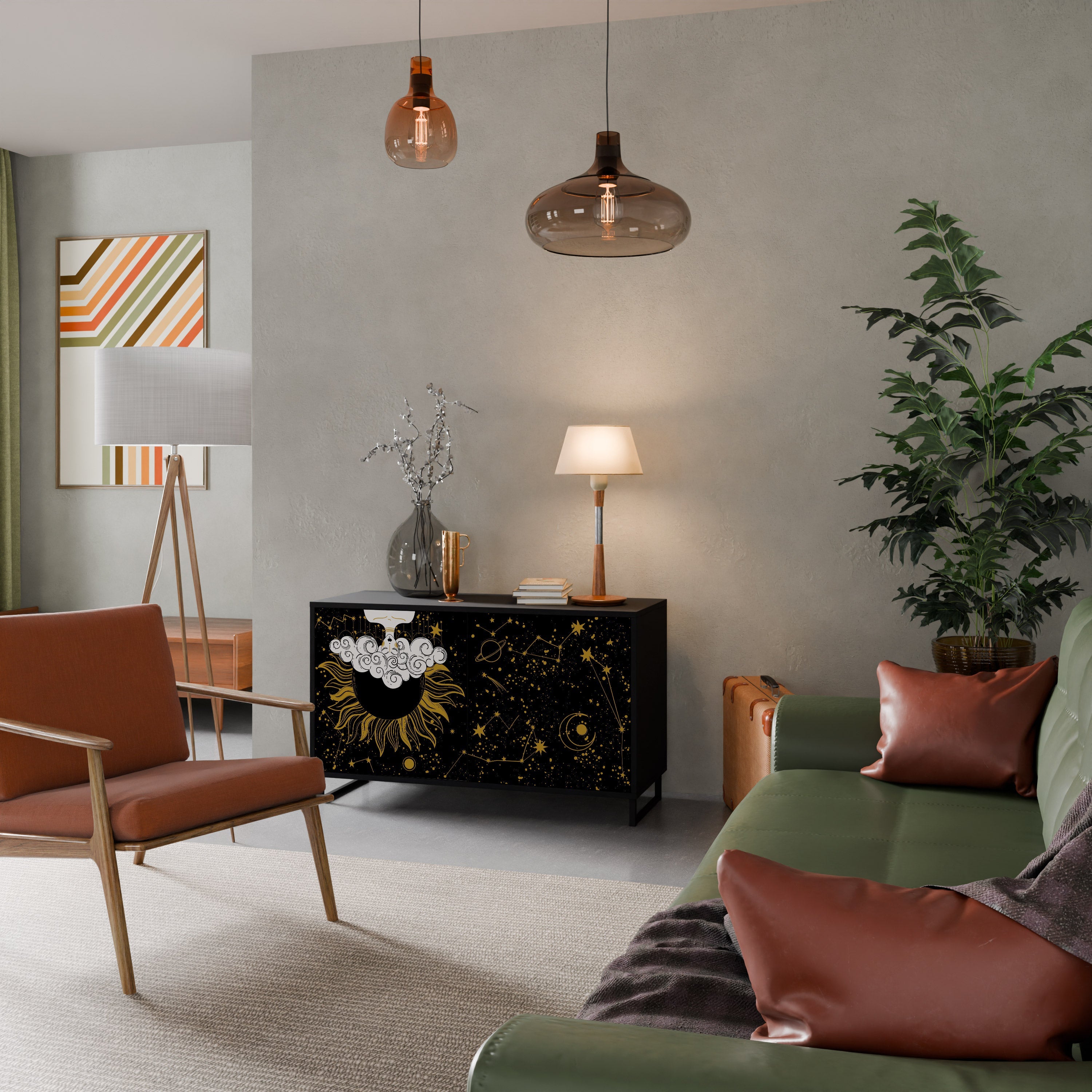 STELLAR CONSTELLATIONS Sideboard mit 2 Türen in Schwarz