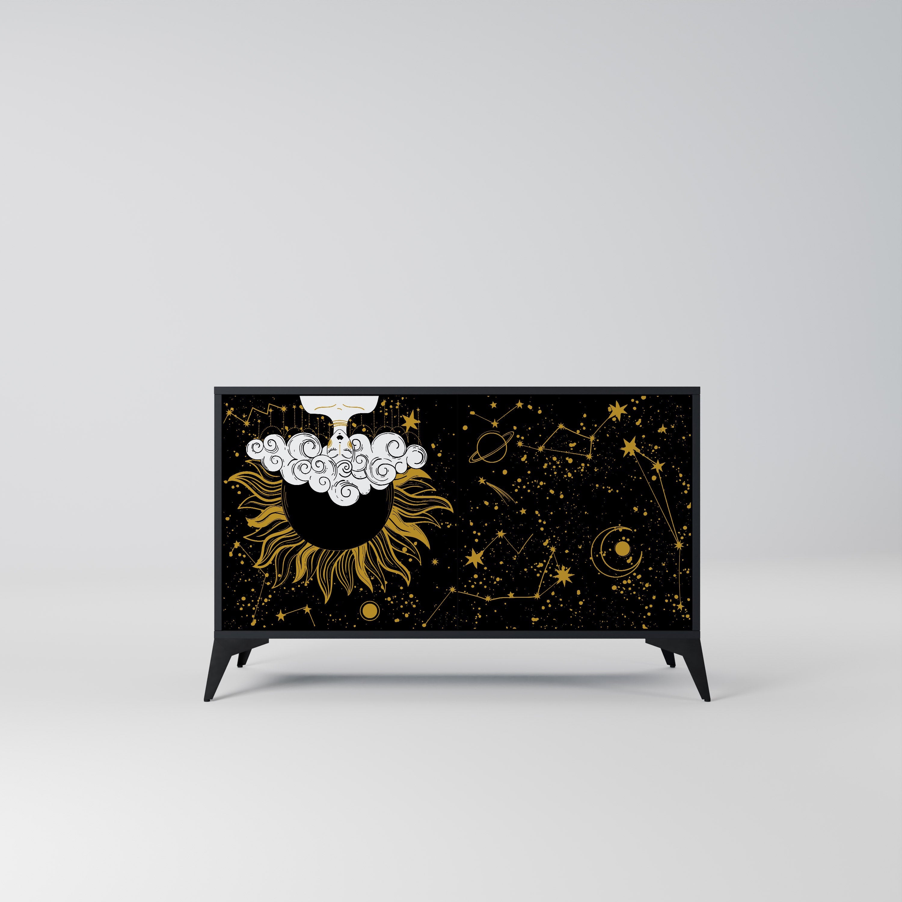 STELLAR CONSTELLATIONS Sideboard mit 2 Türen in Schwarz