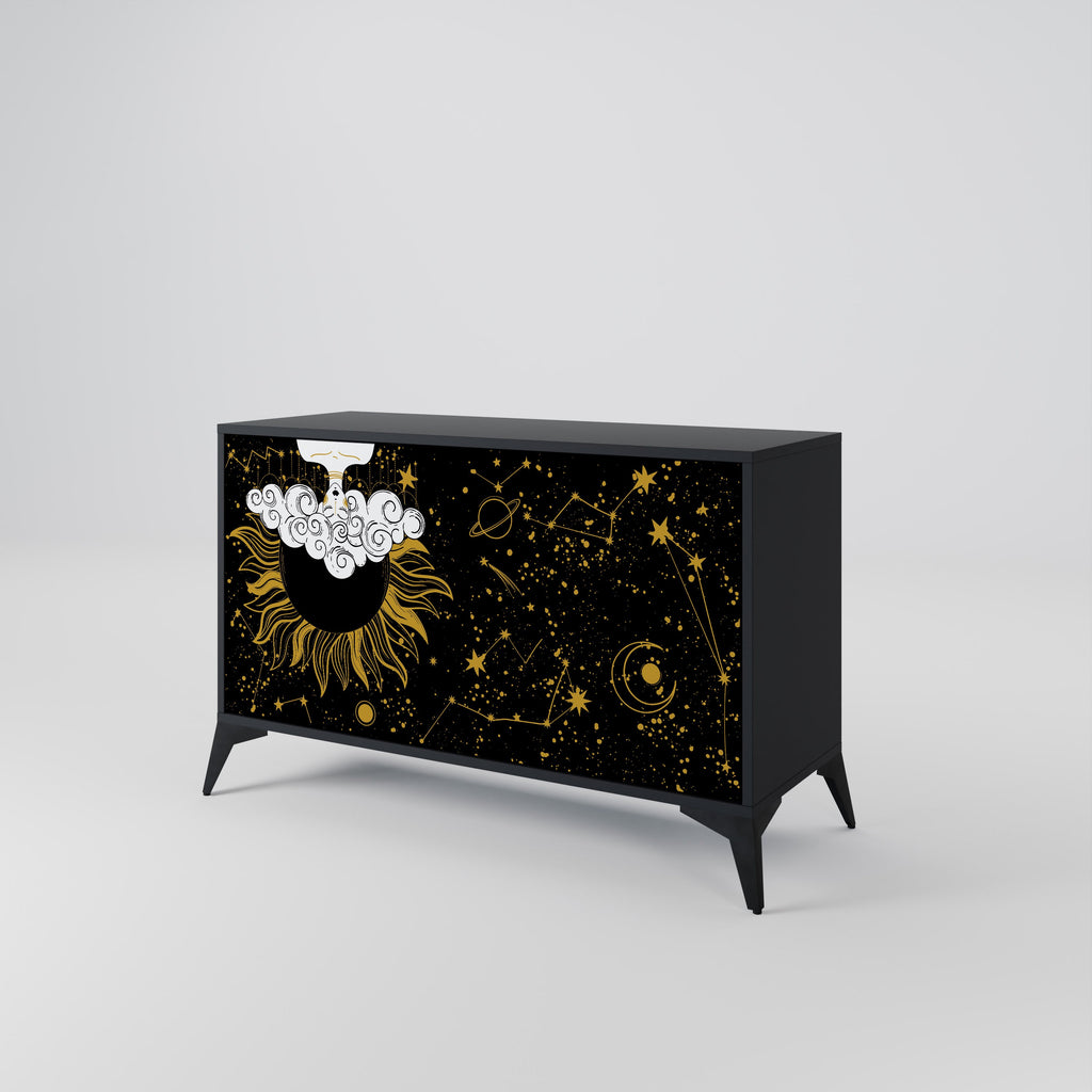 STELLAR CONSTELLATIONS Sideboard mit 2 Türen in Schwarz