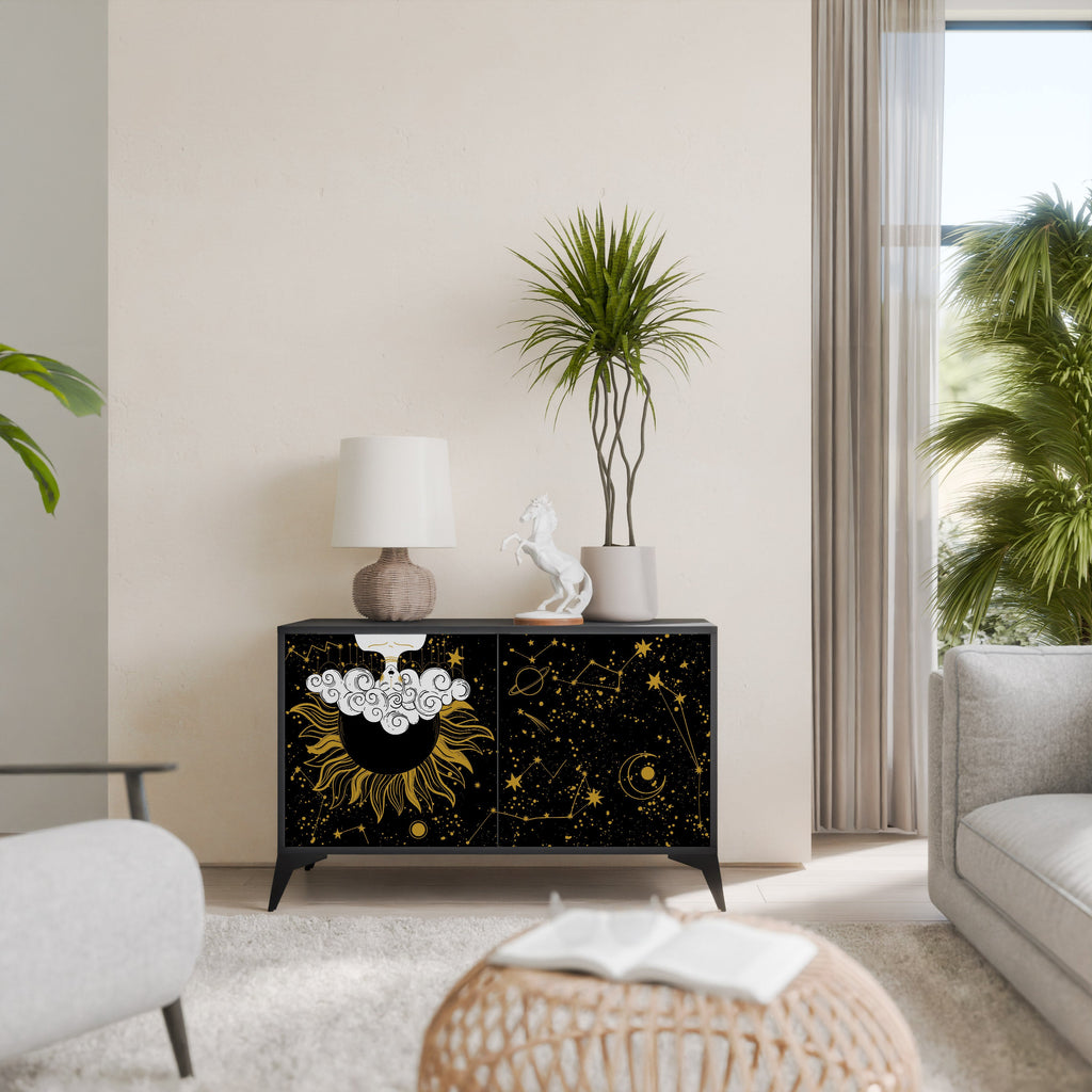 STELLAR CONSTELLATIONS Sideboard mit 2 Türen in Schwarz