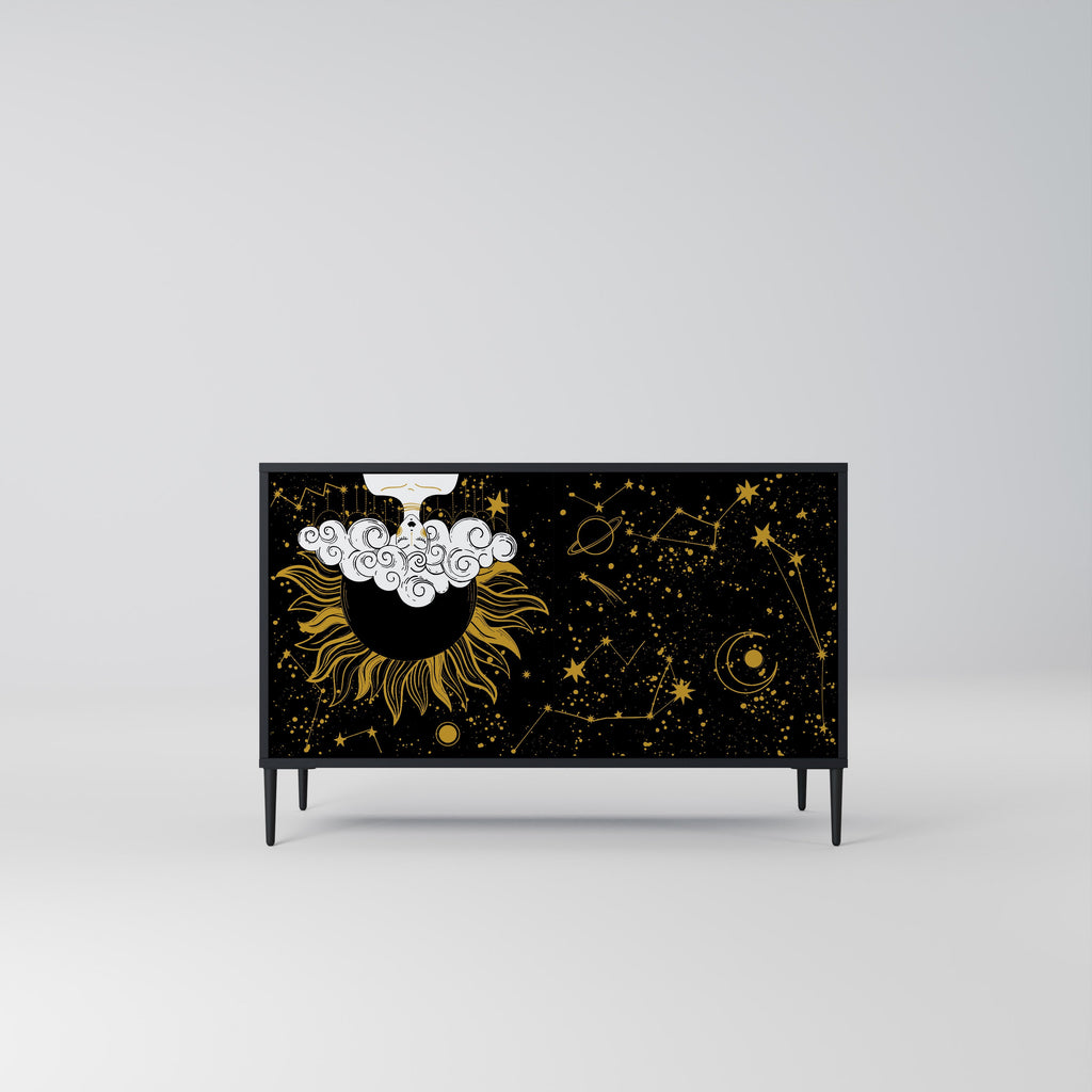 STELLAR CONSTELLATIONS Sideboard mit 2 Türen in Schwarz