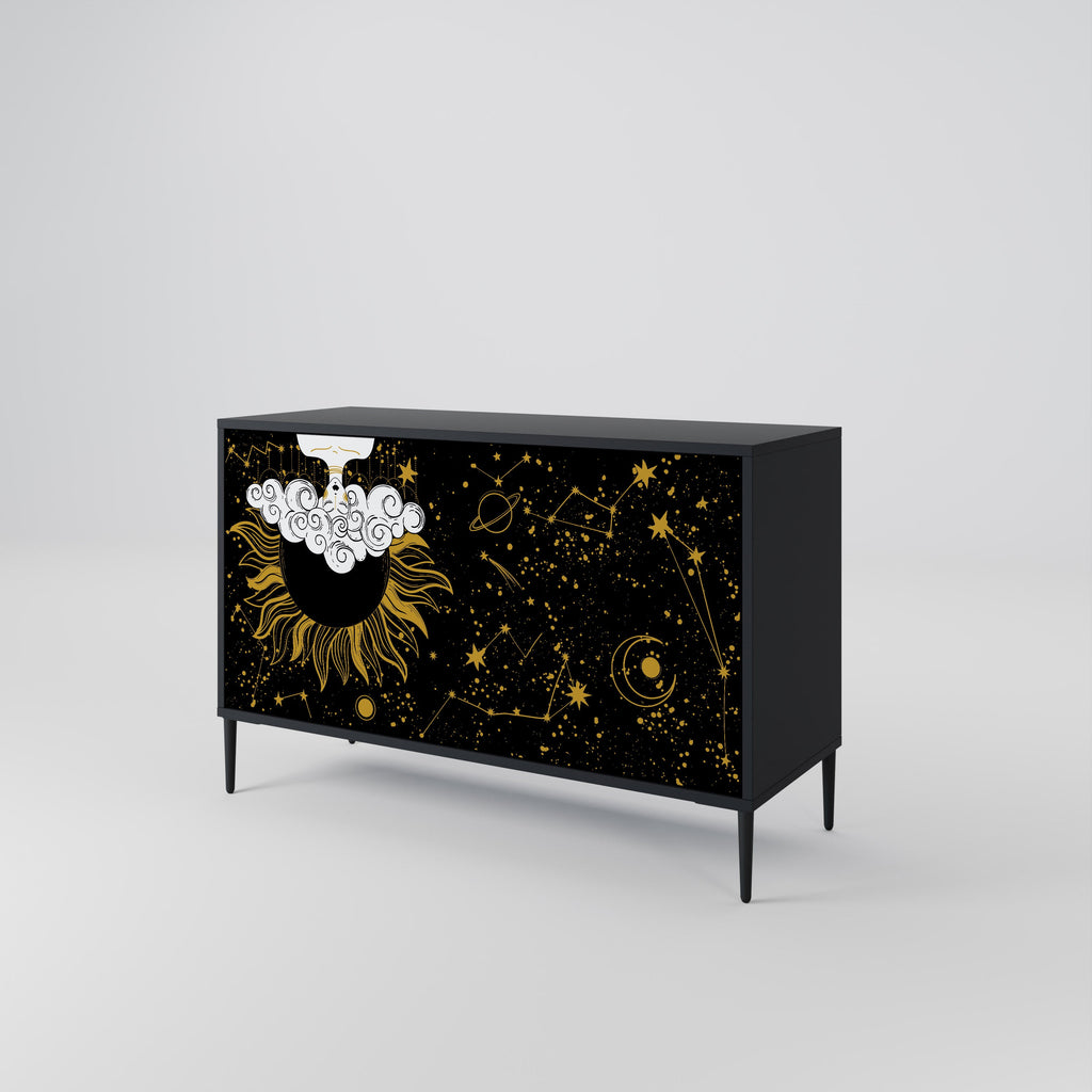 STELLAR CONSTELLATIONS Sideboard mit 2 Türen in Schwarz