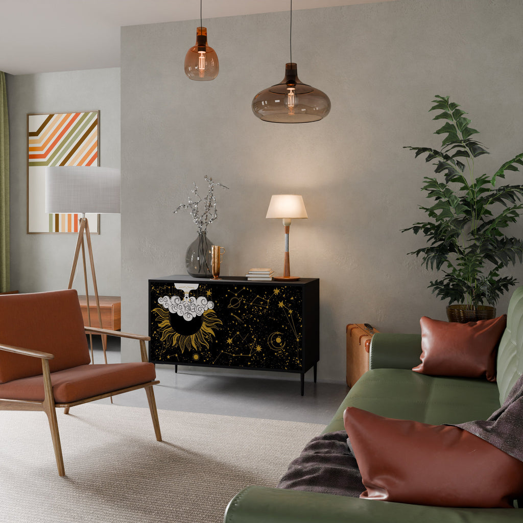 STELLAR CONSTELLATIONS Sideboard mit 2 Türen in Schwarz