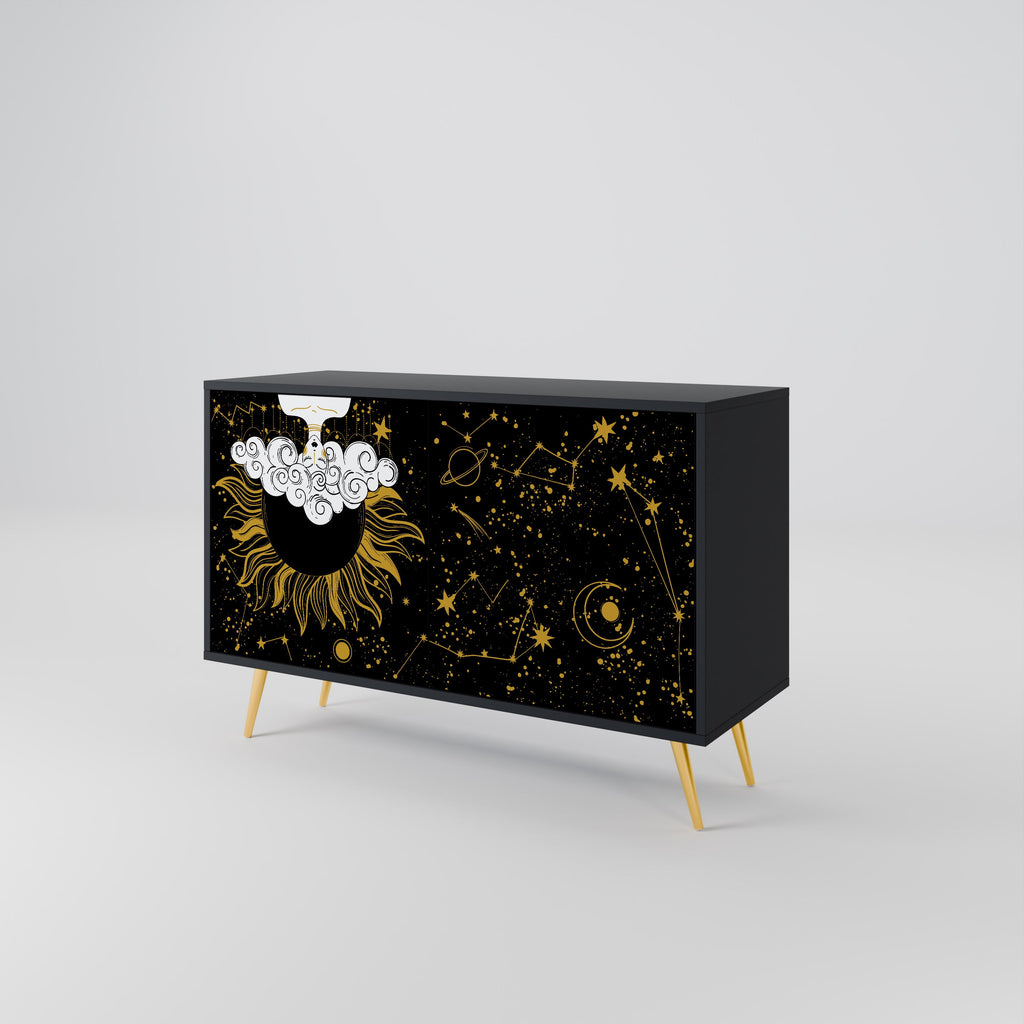 STELLAR CONSTELLATIONS Sideboard mit 2 Türen in Schwarz