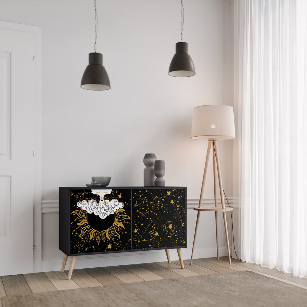 STELLAR CONSTELLATIONS Sideboard mit 2 Türen in Schwarz