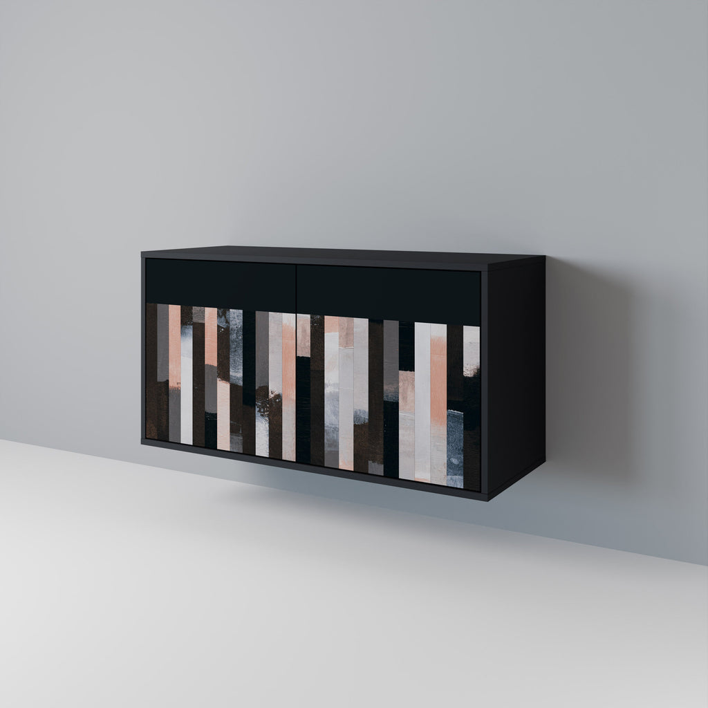 COLLAGE OF RECTANGLES Sideboard mit 2 Türen in Schwarz