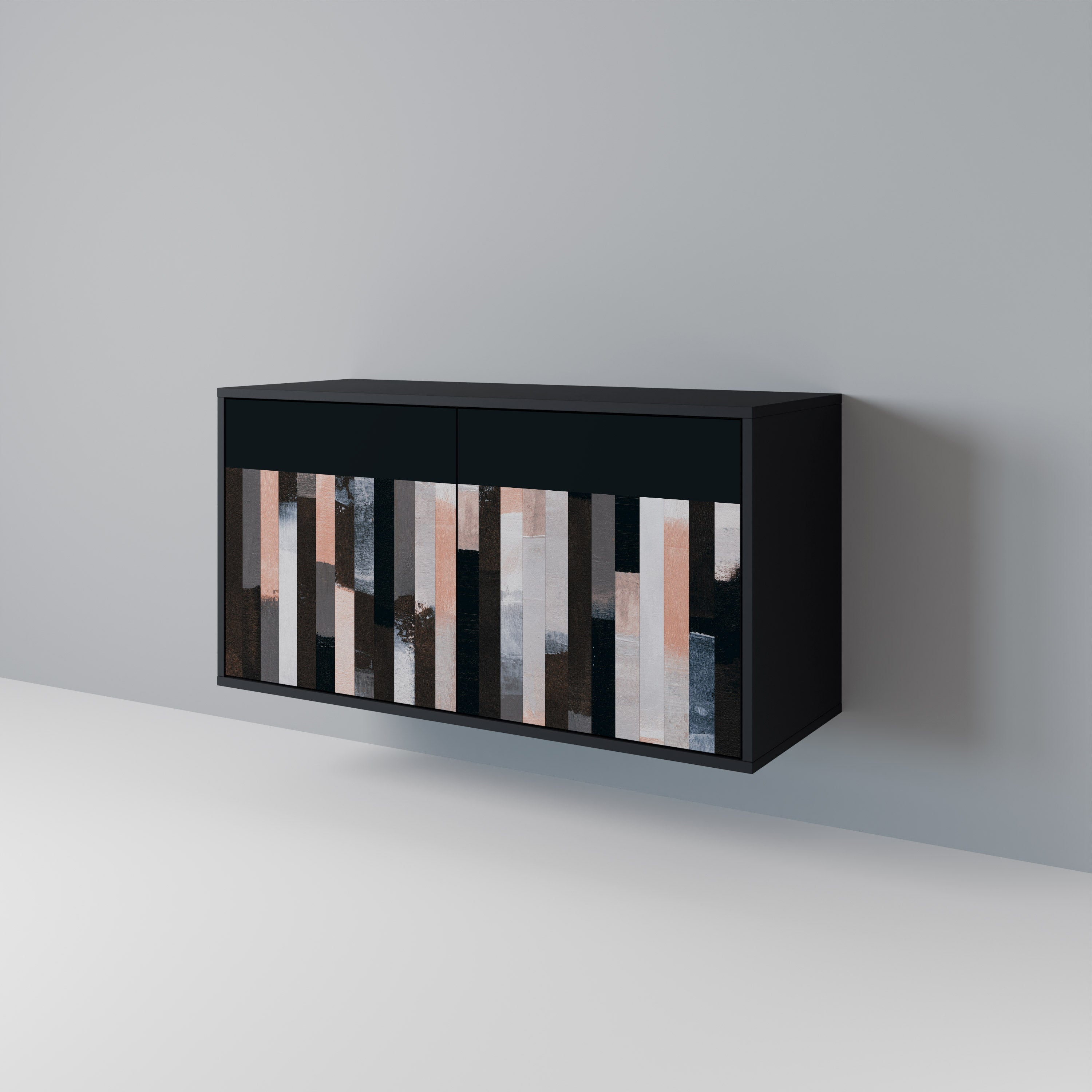COLLAGE OF RECTANGLES Sideboard mit 2 Türen in Schwarz