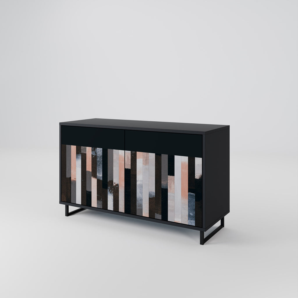 COLLAGE OF RECTANGLES Sideboard mit 2 Türen in Schwarz