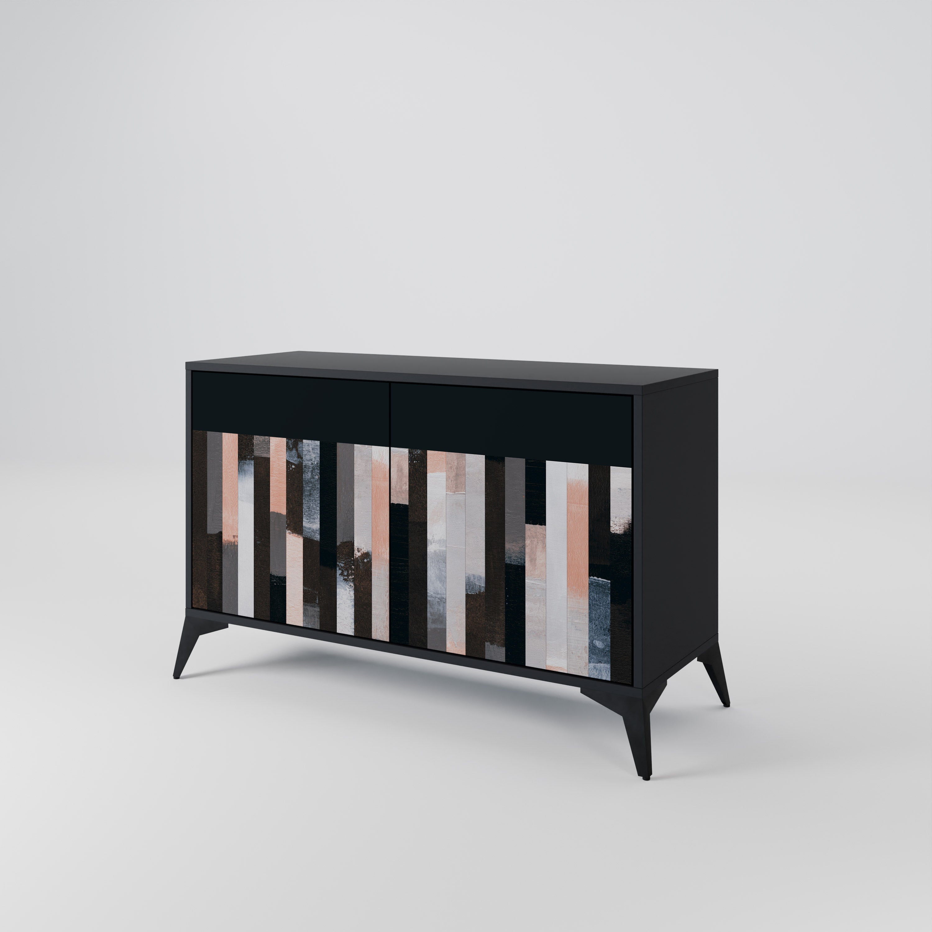 COLLAGE OF RECTANGLES Sideboard mit 2 Türen in Schwarz