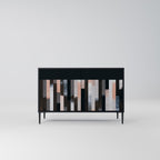 COLLAGE OF RECTANGLES Sideboard mit 2 Türen in Schwarz