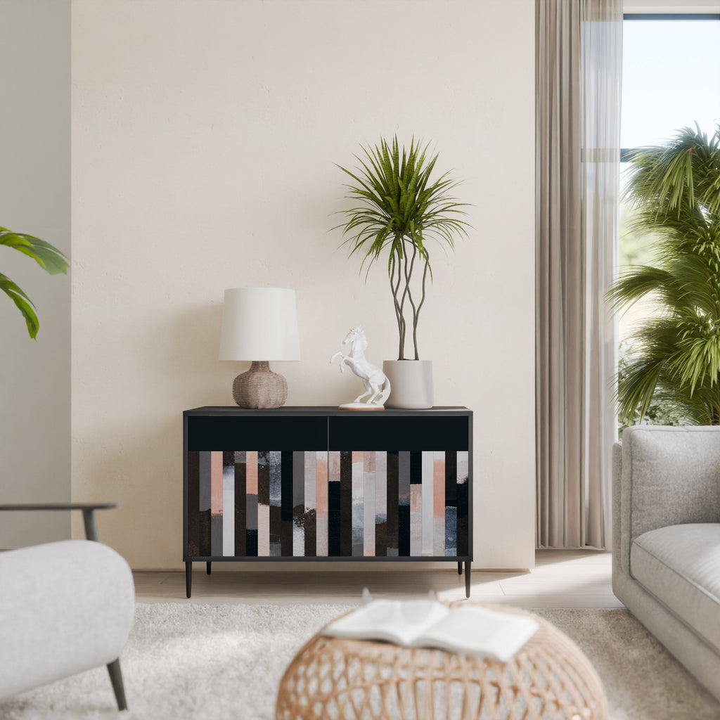 COLLAGE OF RECTANGLES Sideboard mit 2 Türen in Schwarz