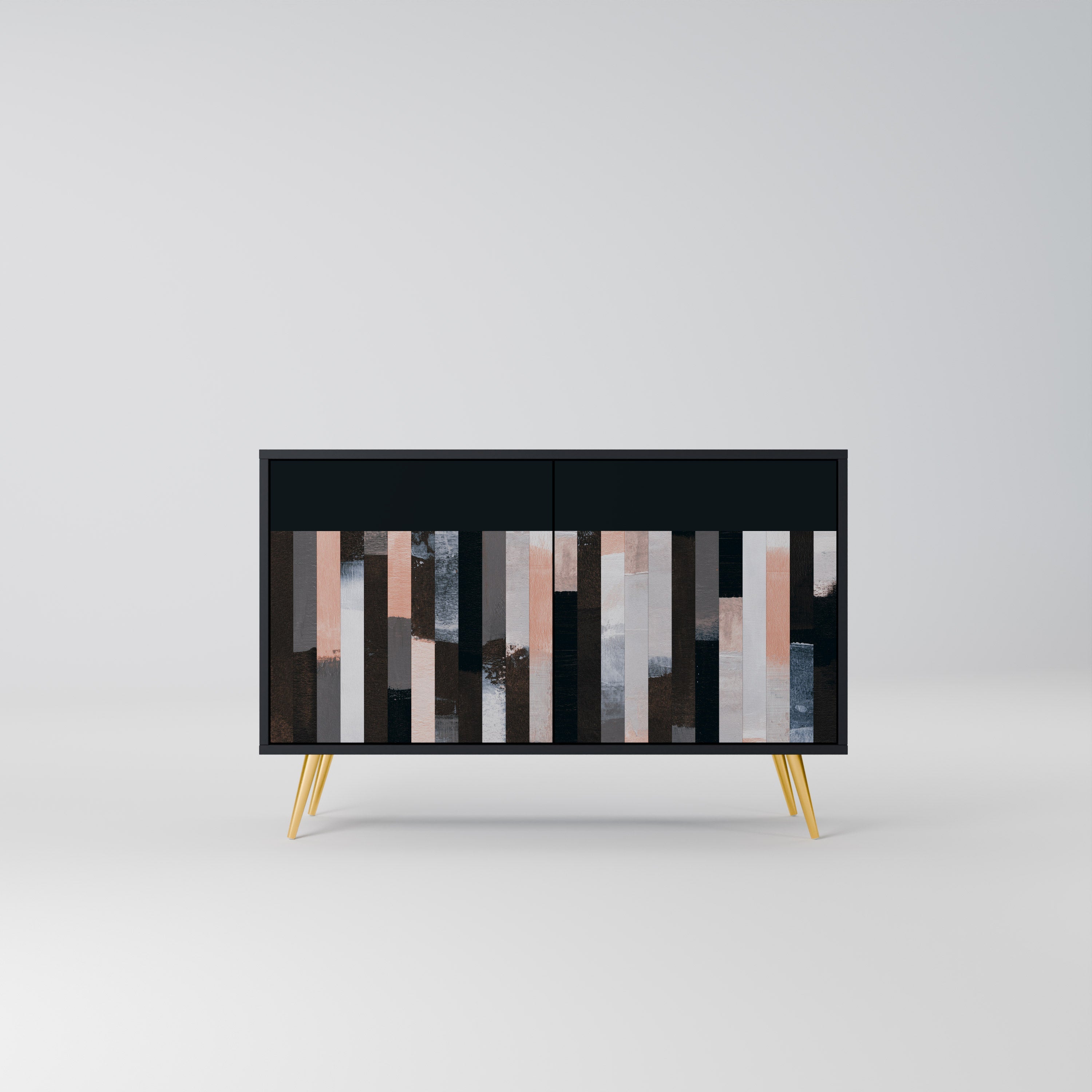 COLLAGE OF RECTANGLES Sideboard mit 2 Türen in Schwarz