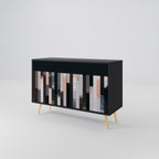 COLLAGE OF RECTANGLES Sideboard mit 2 Türen in Schwarz