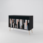 COLLAGE OF RECTANGLES Sideboard mit 2 Türen in Schwarz