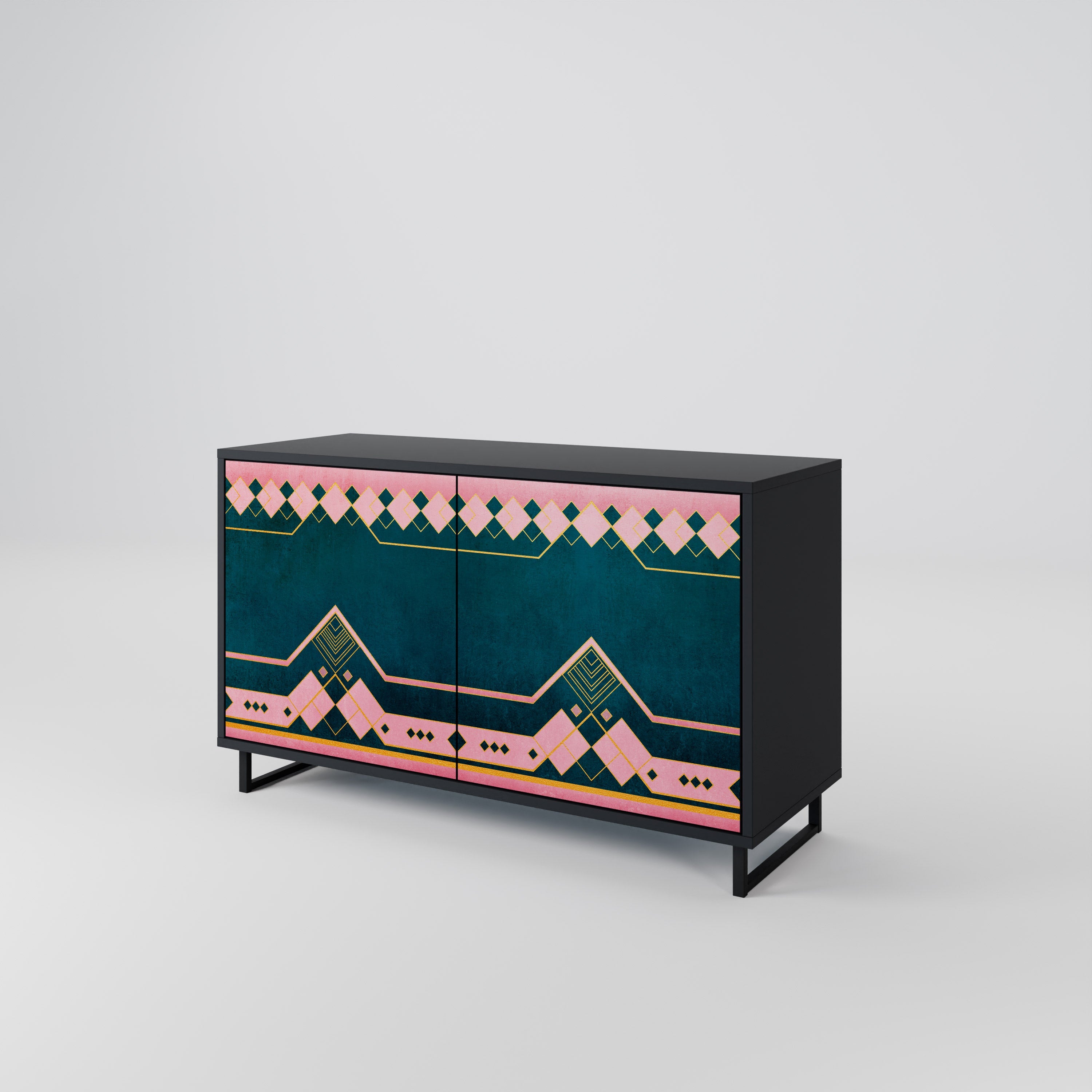ROYAL COMPOSITION Sideboard mit 2 Türen in Schwarz