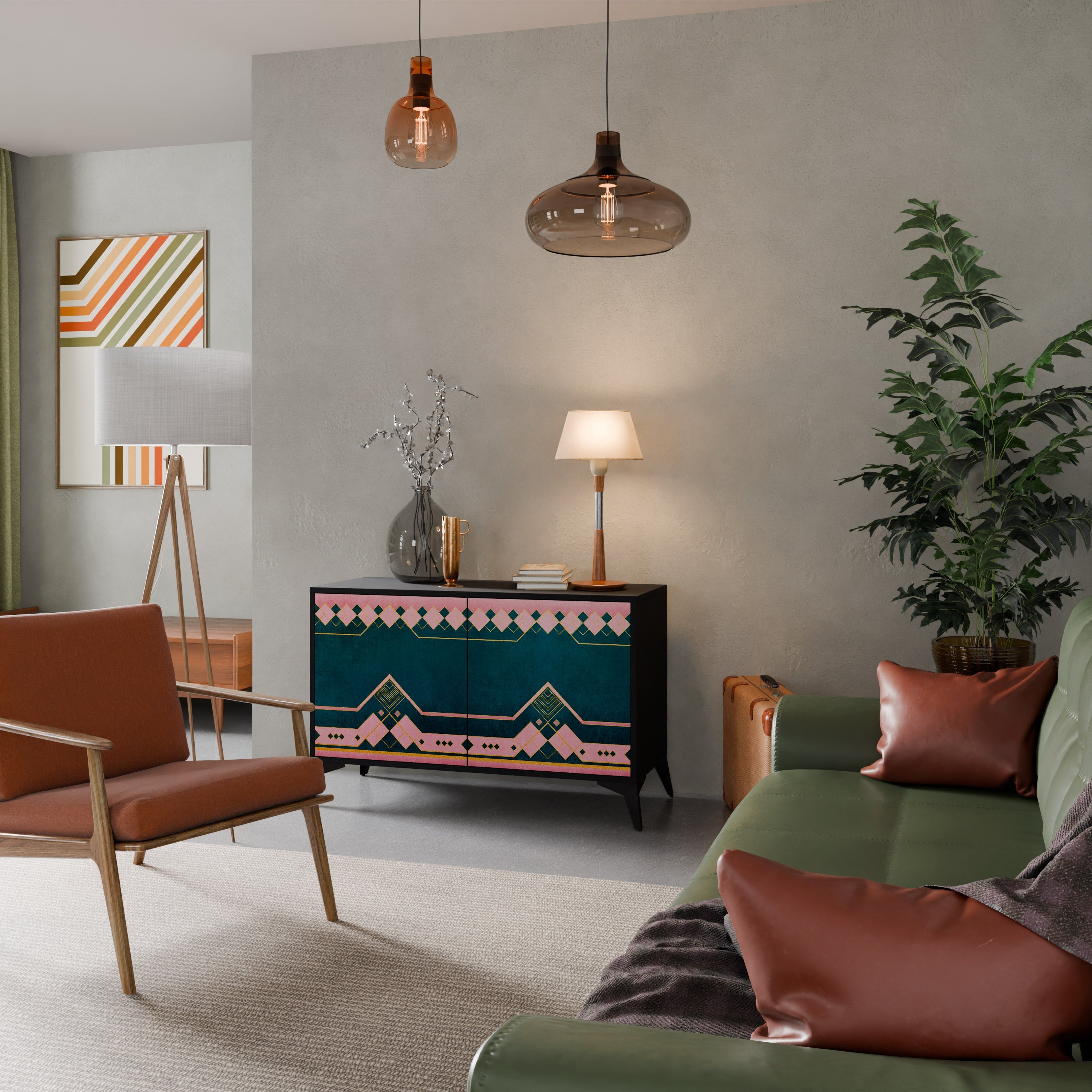 ROYAL COMPOSITION Sideboard mit 2 Türen in Schwarz