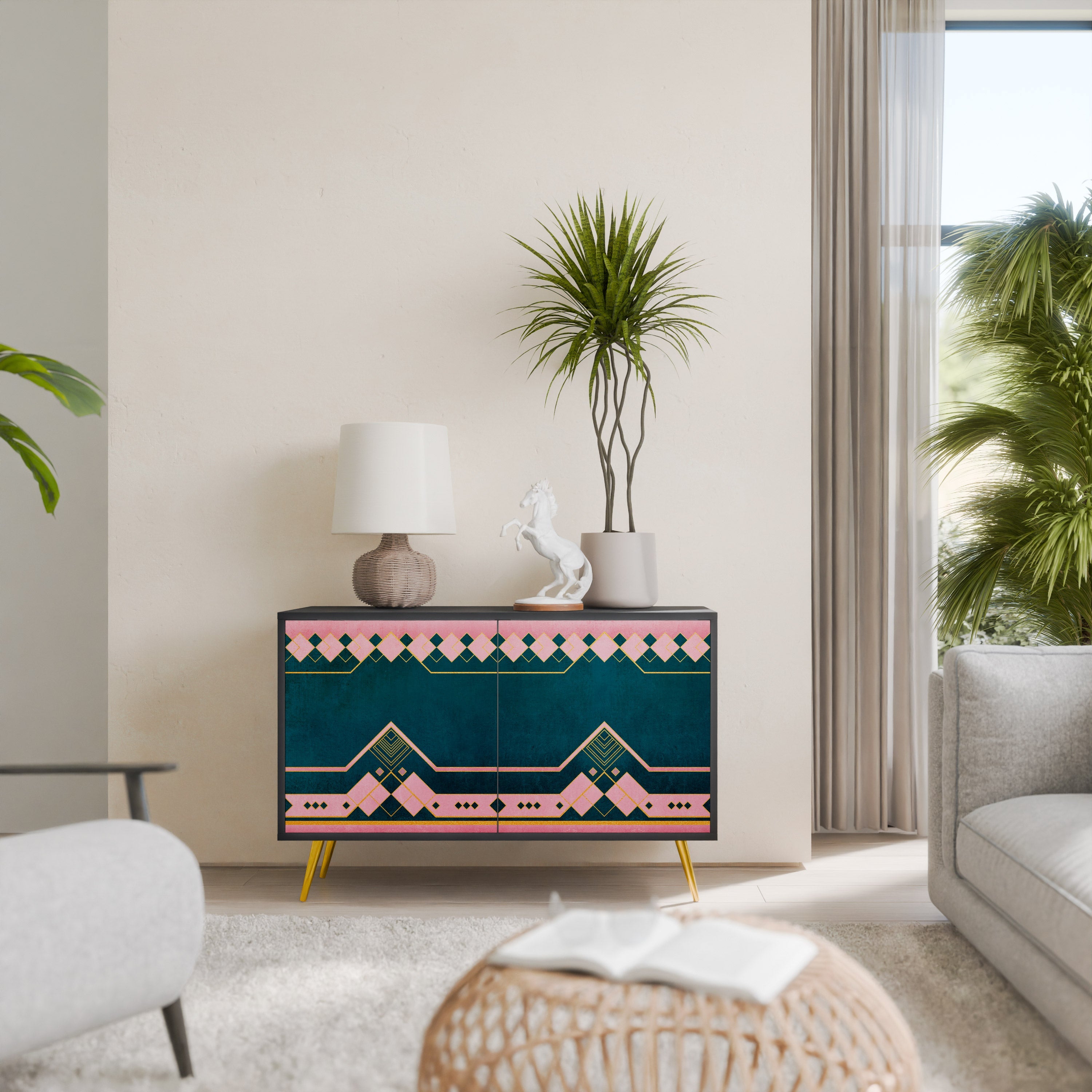 ROYAL COMPOSITION Sideboard mit 2 Türen in Schwarz