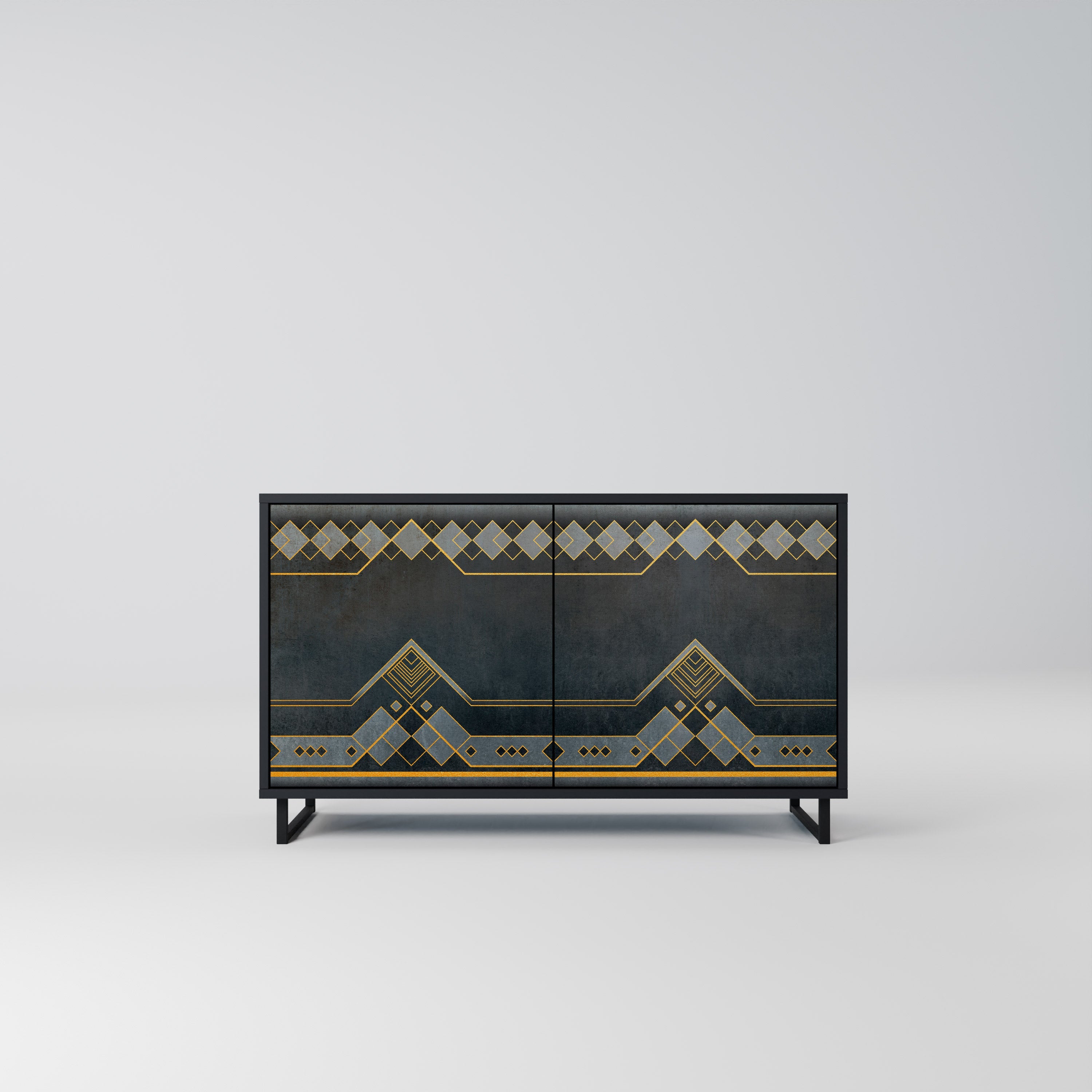 ROYAL ORDINARINESS Sideboard mit 2 Türen in Schwarz