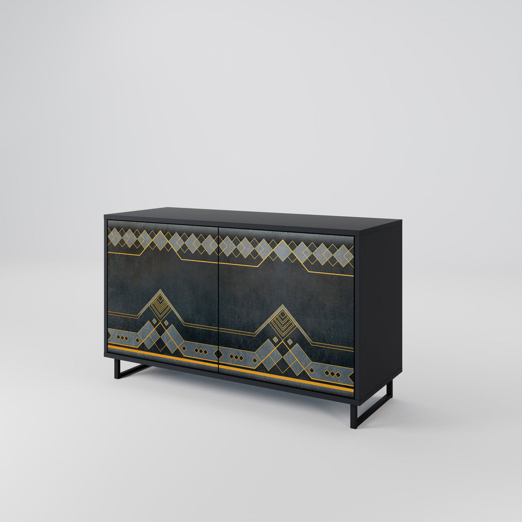 ROYAL ORDINARINESS Sideboard mit 2 Türen in Schwarz