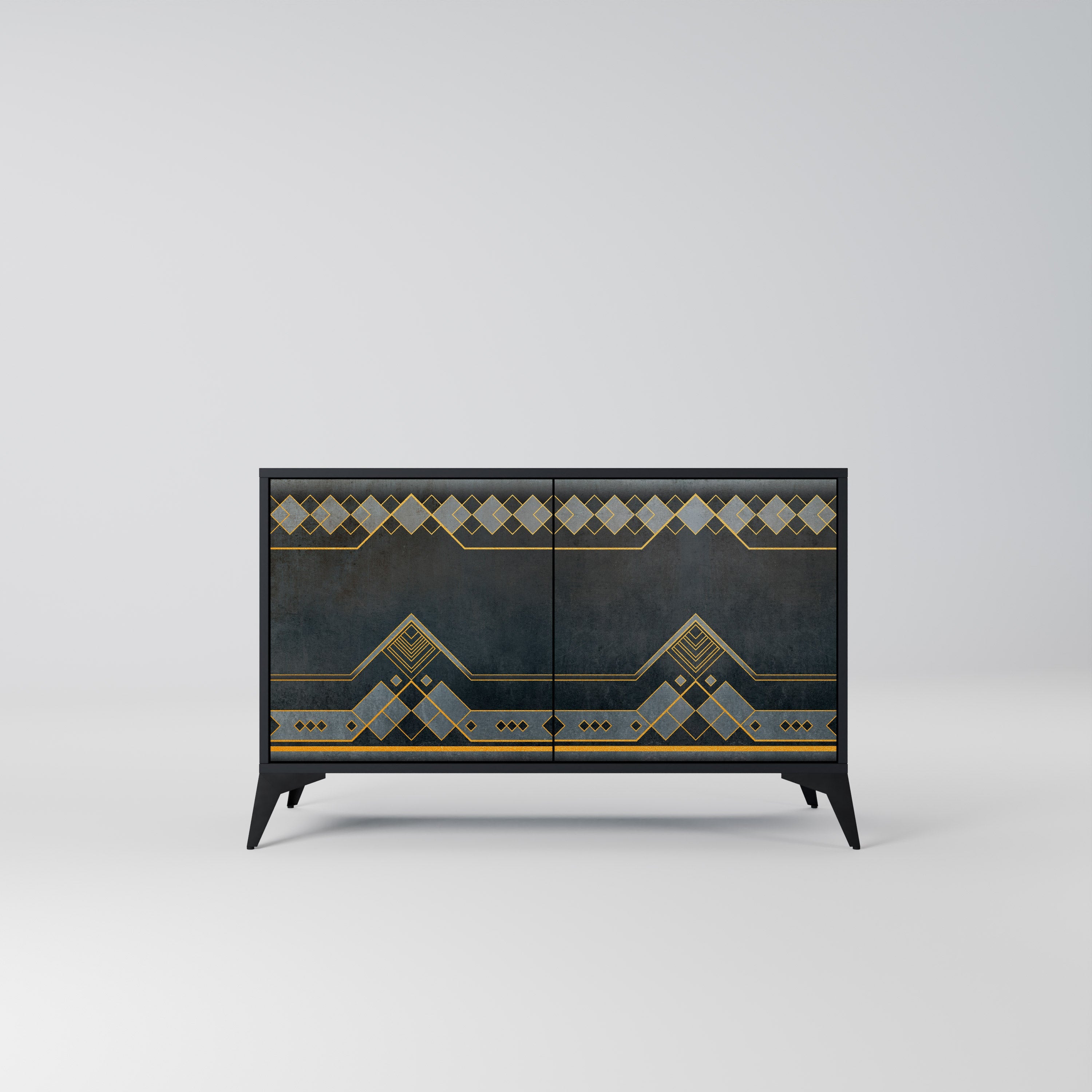 ROYAL ORDINARINESS Sideboard mit 2 Türen in Schwarz