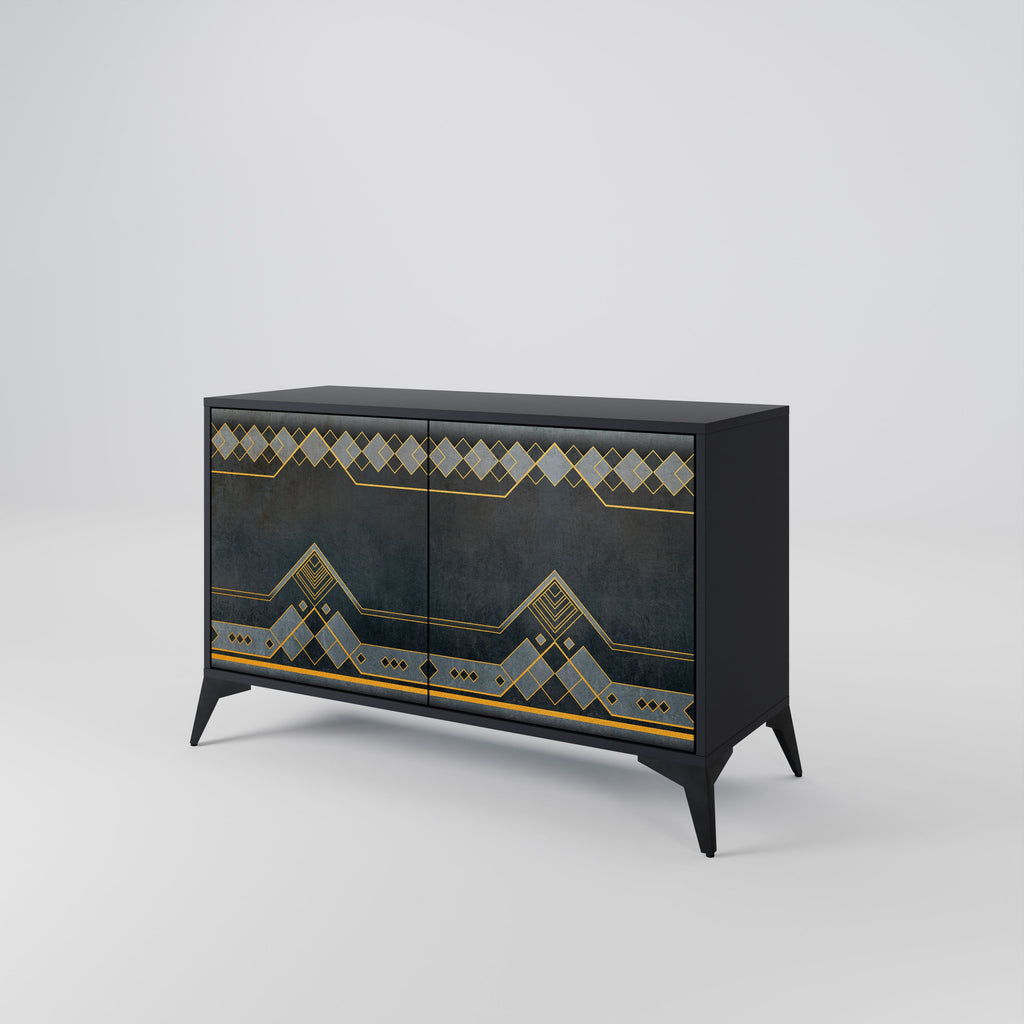 ROYAL ORDINARINESS Sideboard mit 2 Türen in Schwarz