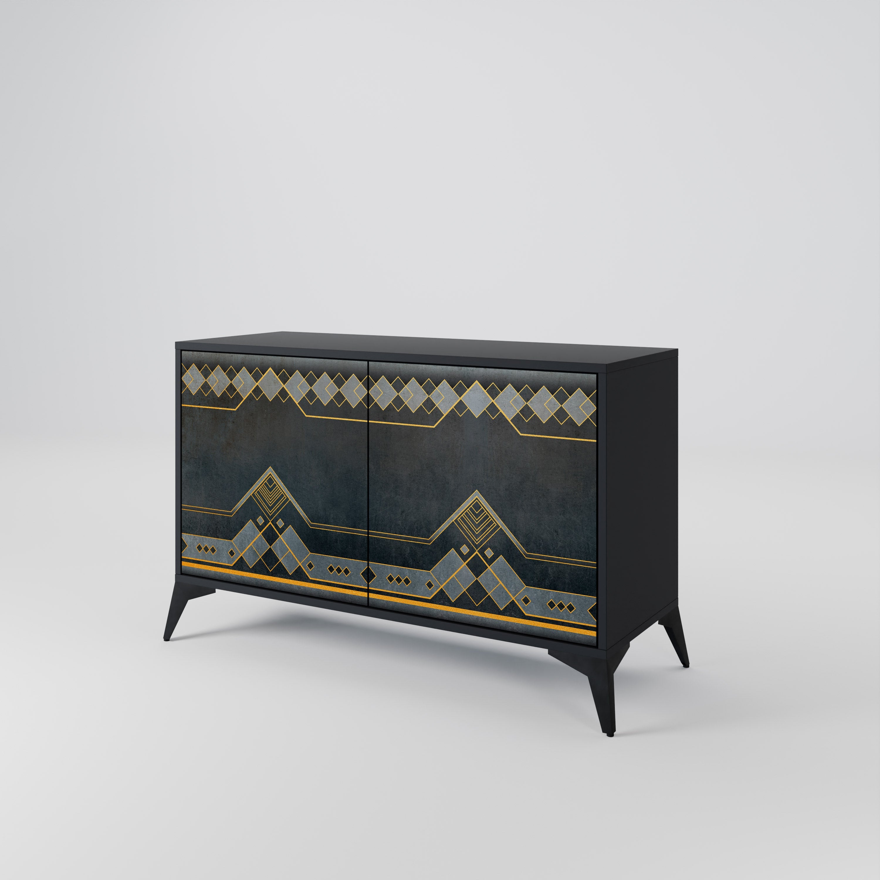 ROYAL ORDINARINESS Sideboard mit 2 Türen in Schwarz