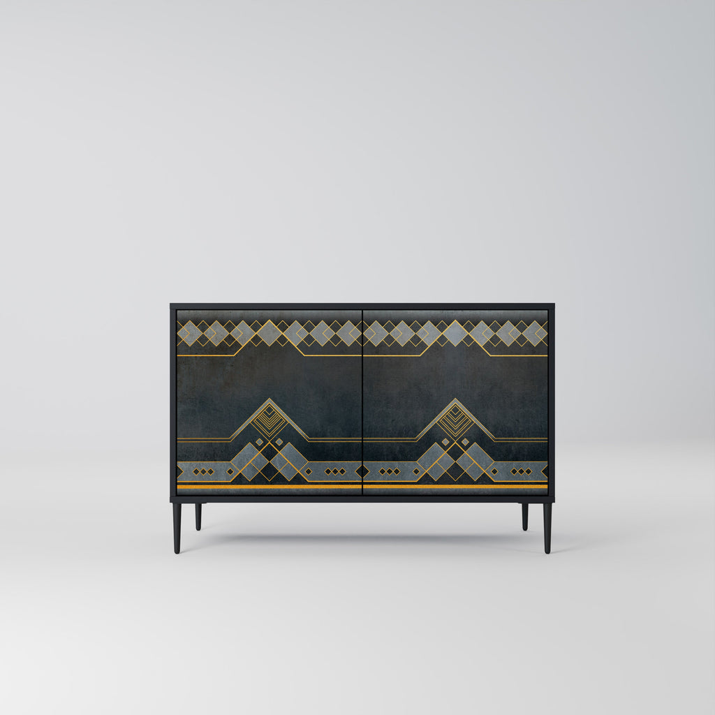 ROYAL ORDINARINESS Sideboard mit 2 Türen in Schwarz