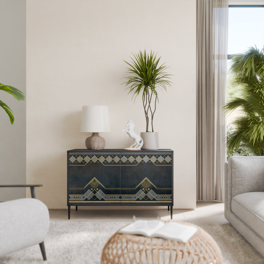 ROYAL ORDINARINESS Sideboard mit 2 Türen in Schwarz