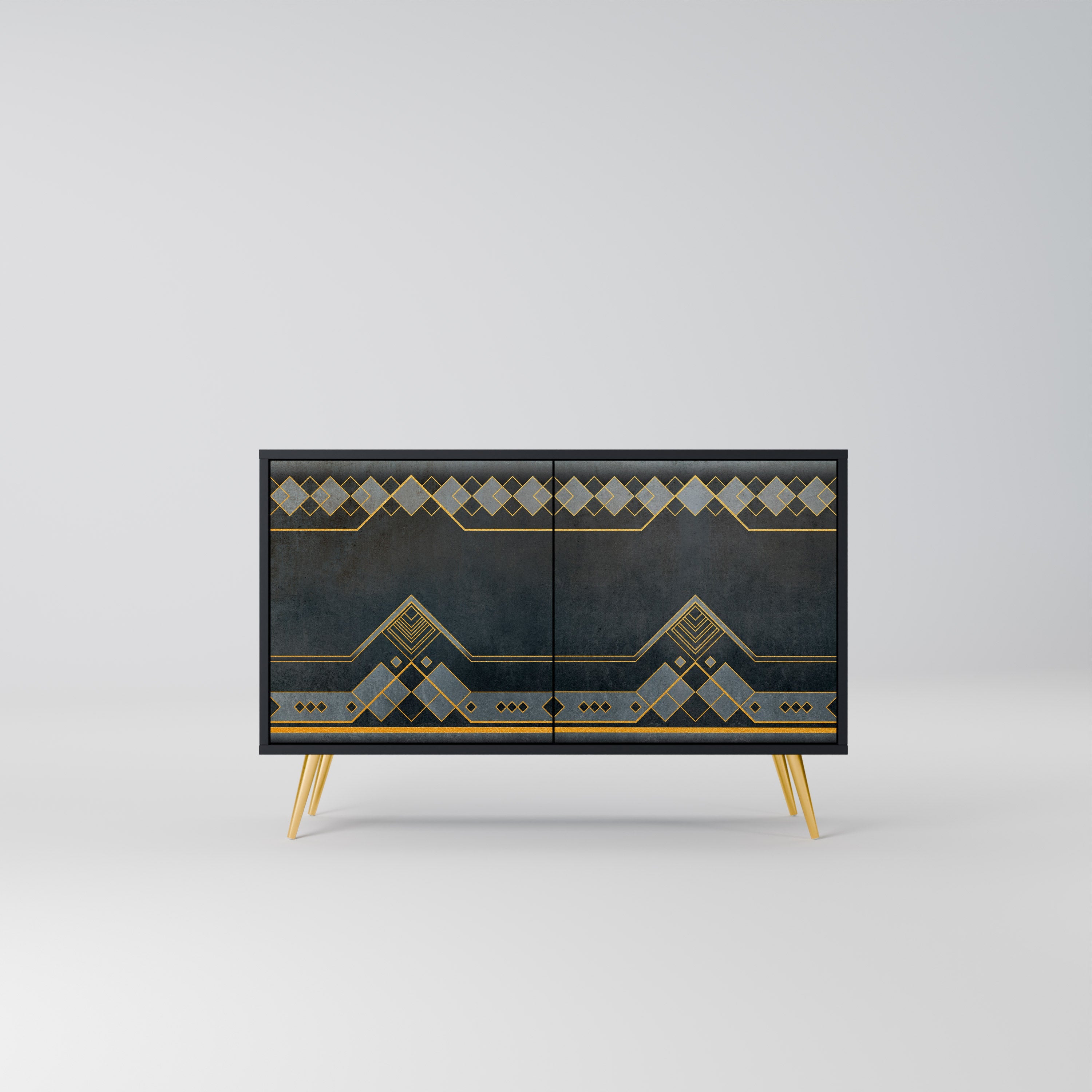 ROYAL ORDINARINESS Sideboard mit 2 Türen in Schwarz