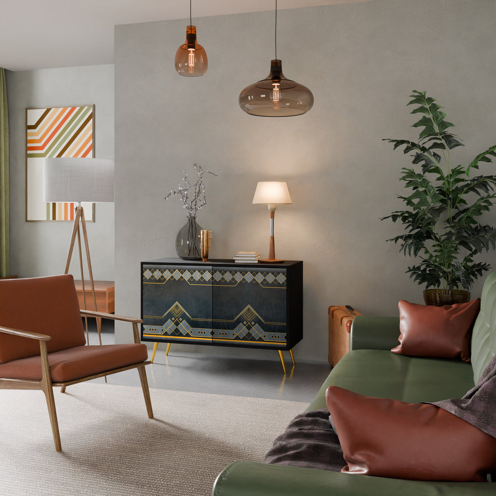 ROYAL ORDINARINESS Sideboard mit 2 Türen in Schwarz