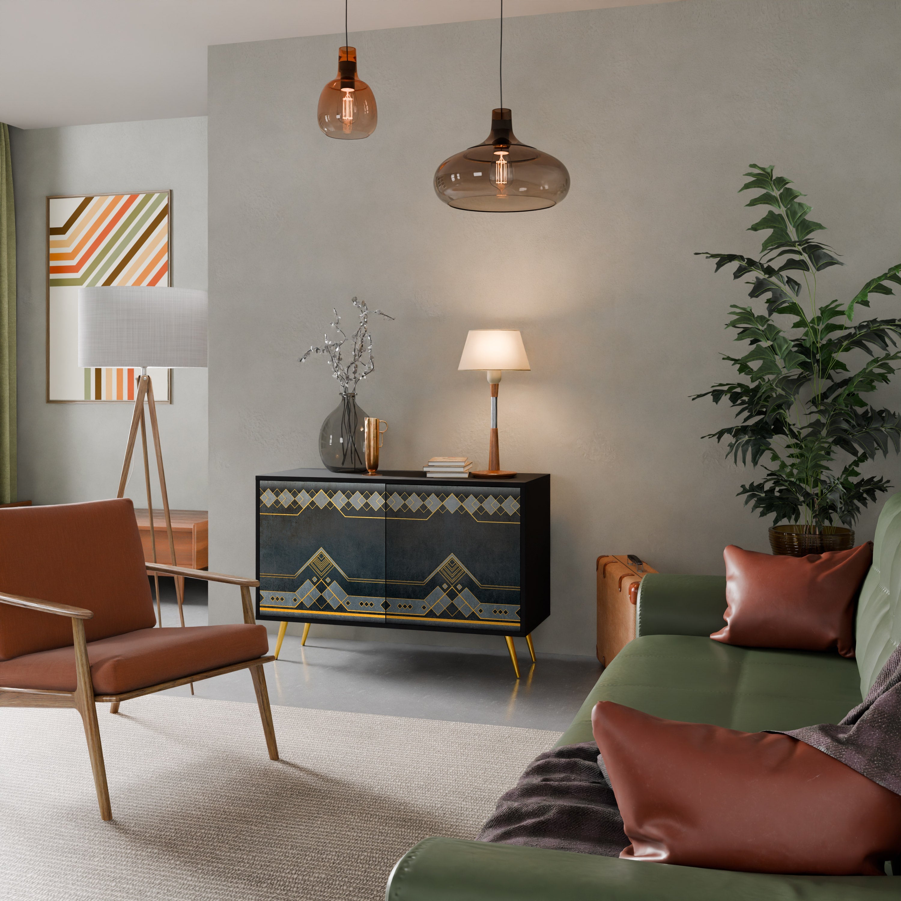 ROYAL ORDINARINESS Sideboard mit 2 Türen in Schwarz