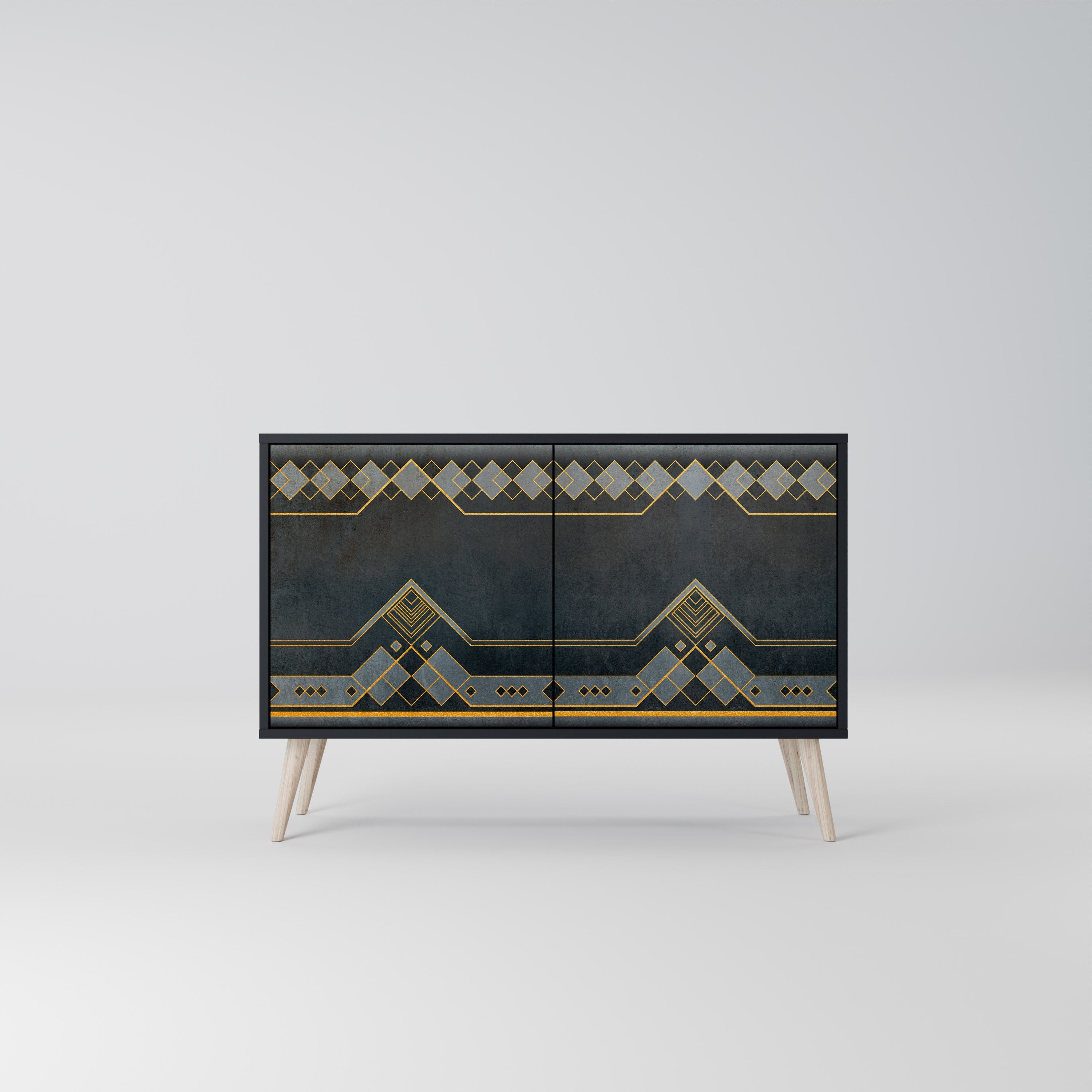 ROYAL ORDINARINESS Sideboard mit 2 Türen in Schwarz
