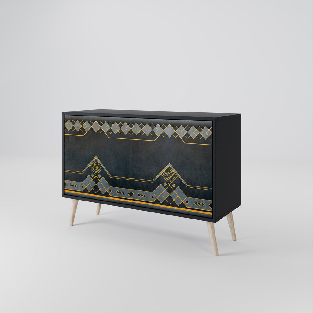 ROYAL ORDINARINESS Sideboard mit 2 Türen in Schwarz