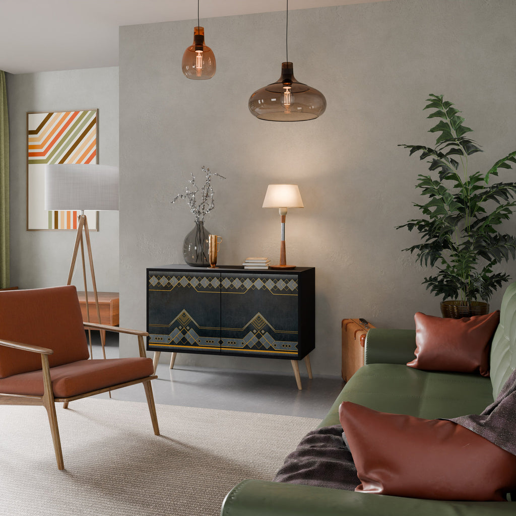 ROYAL ORDINARINESS Sideboard mit 2 Türen in Schwarz