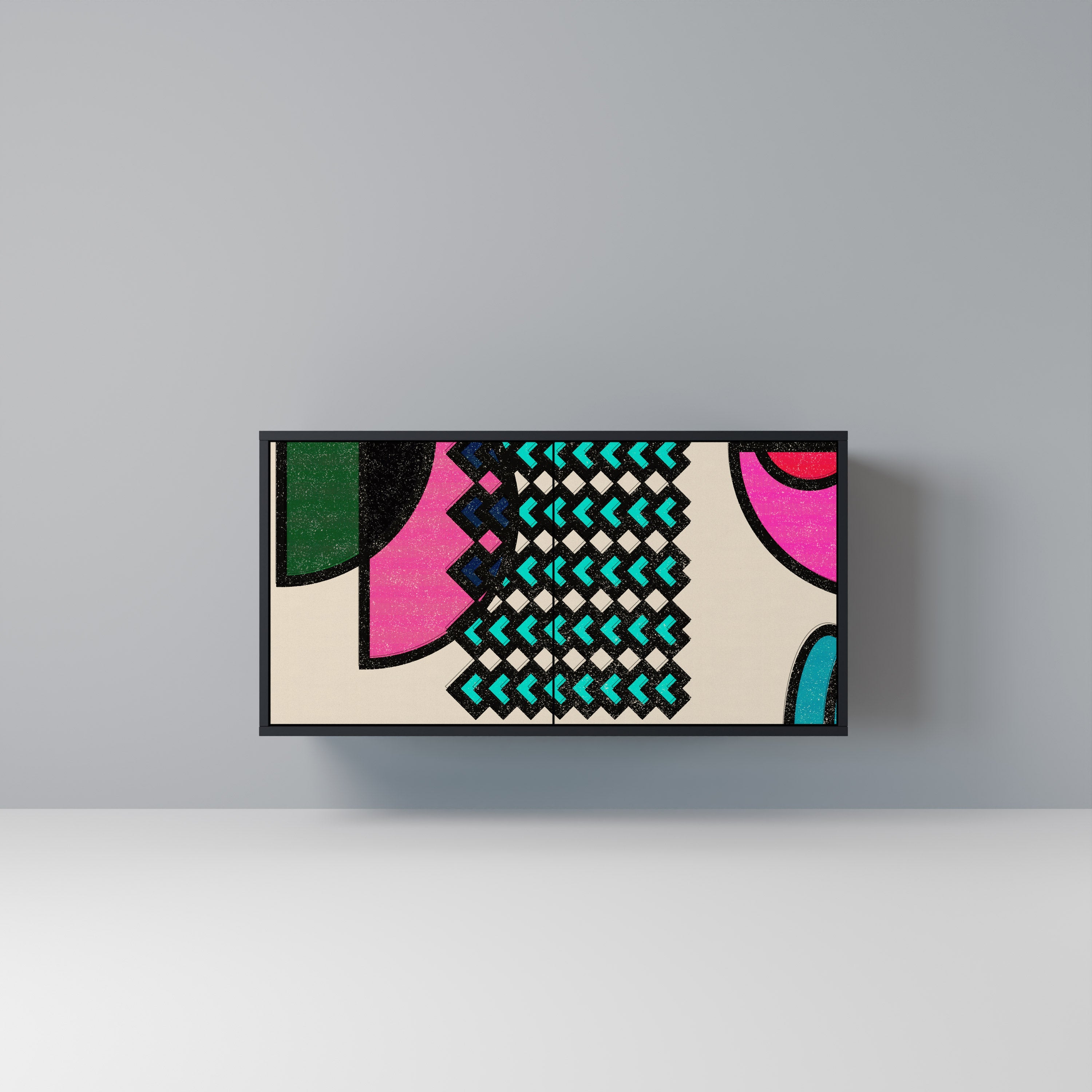 GEOMETRIC RHAPSODY Sideboard mit 2 Türen in Schwarz