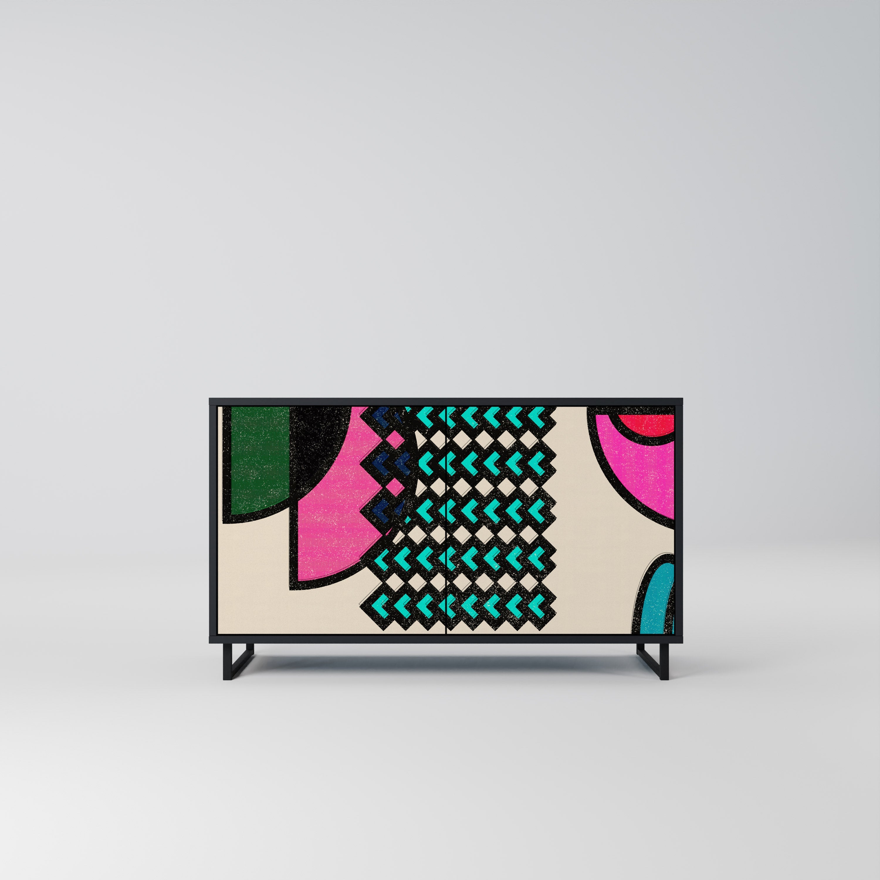 GEOMETRIC RHAPSODY Sideboard mit 2 Türen in Schwarz