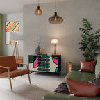 GEOMETRIC RHAPSODY Sideboard mit 2 Türen in Schwarz