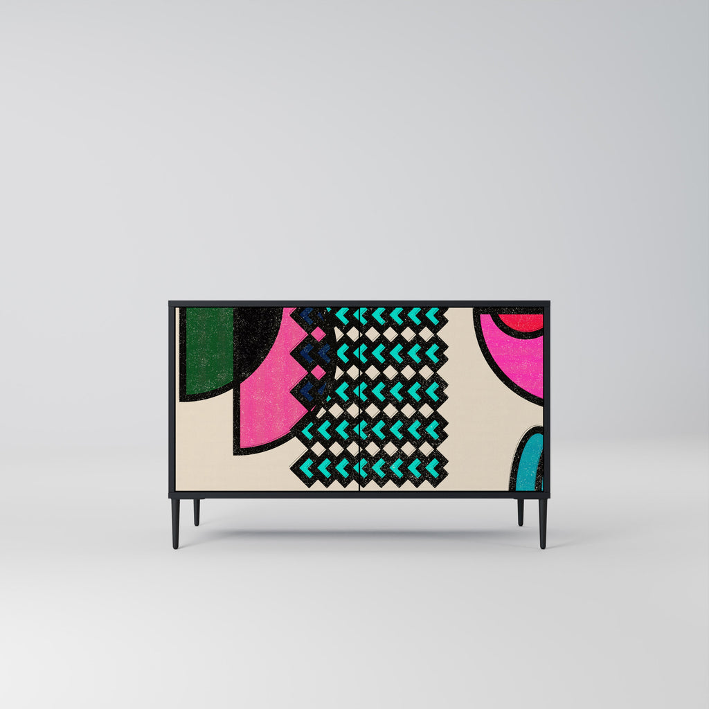 GEOMETRIC RHAPSODY Sideboard mit 2 Türen in Schwarz