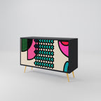 GEOMETRIC RHAPSODY Sideboard mit 2 Türen in Schwarz