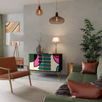 GEOMETRIC RHAPSODY Sideboard mit 2 Türen in Schwarz