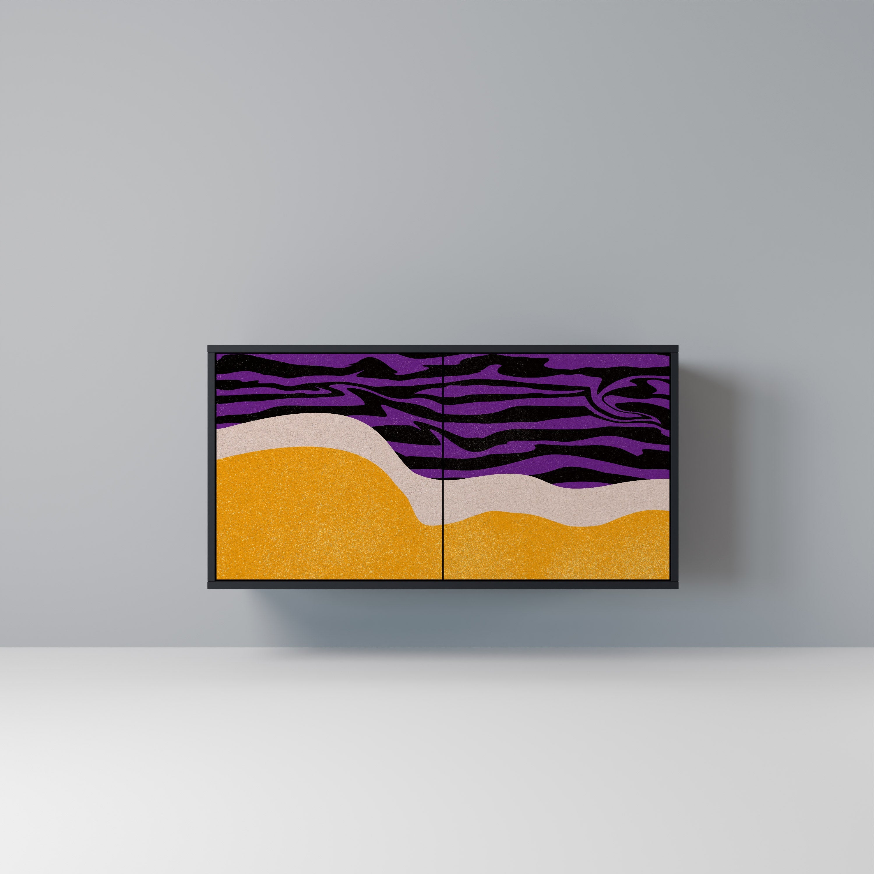 INDEPENDENT BORDER Sideboard mit 2 Türen in Schwarz