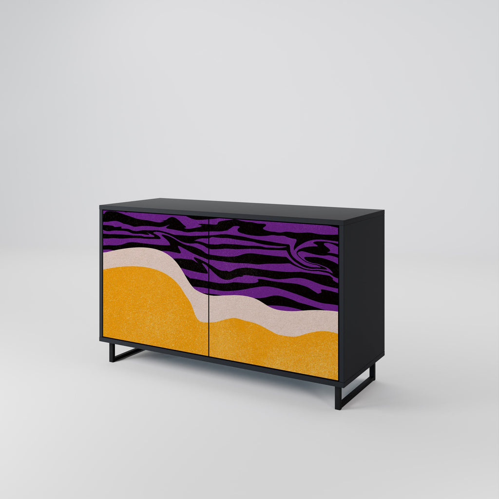 INDEPENDENT BORDER Sideboard mit 2 Türen in Schwarz