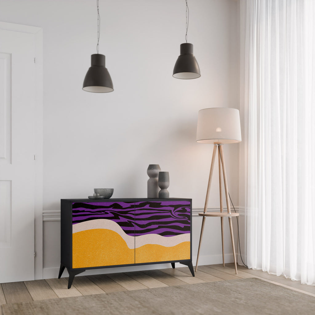 INDEPENDENT BORDER Sideboard mit 2 Türen in Schwarz