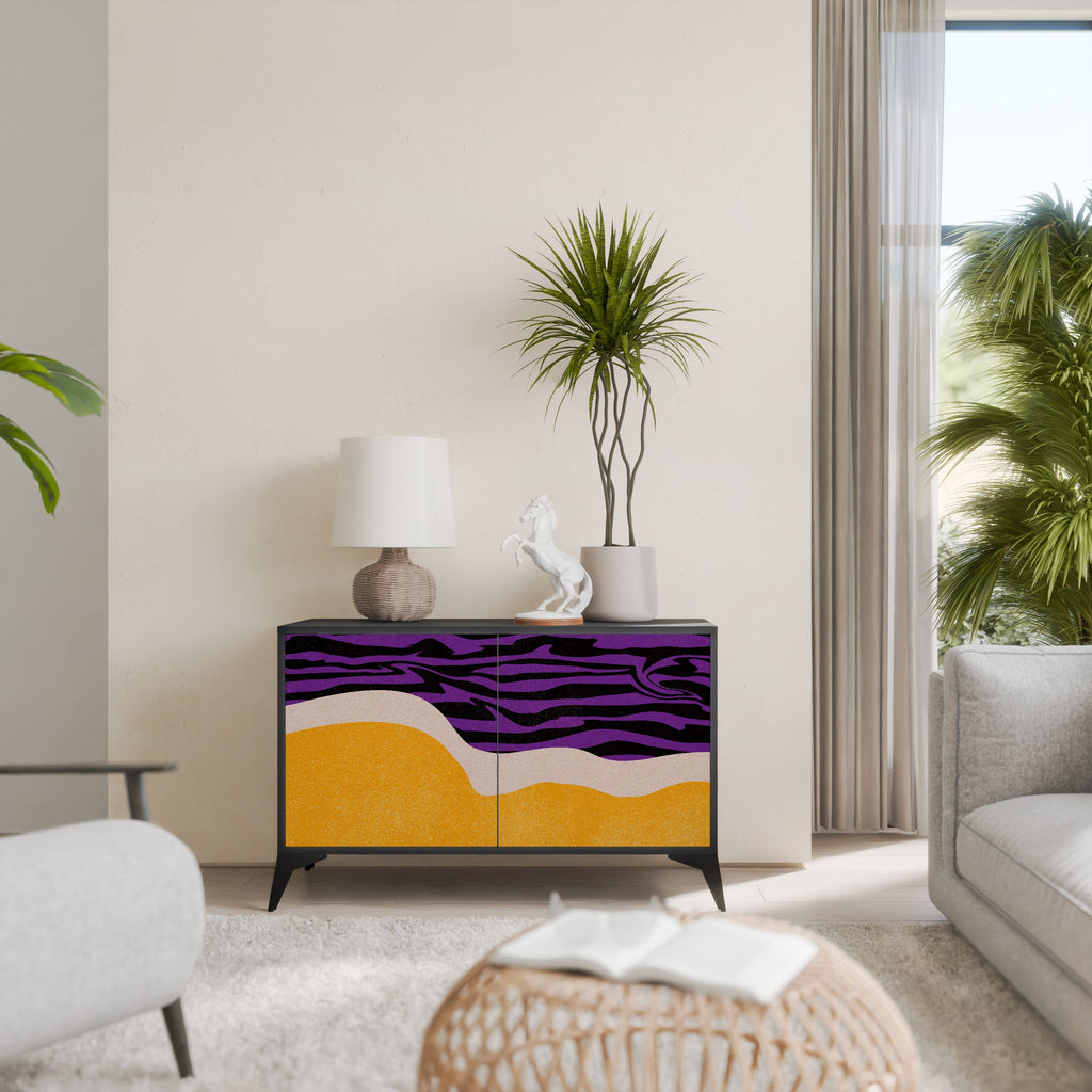 INDEPENDENT BORDER Sideboard mit 2 Türen in Schwarz