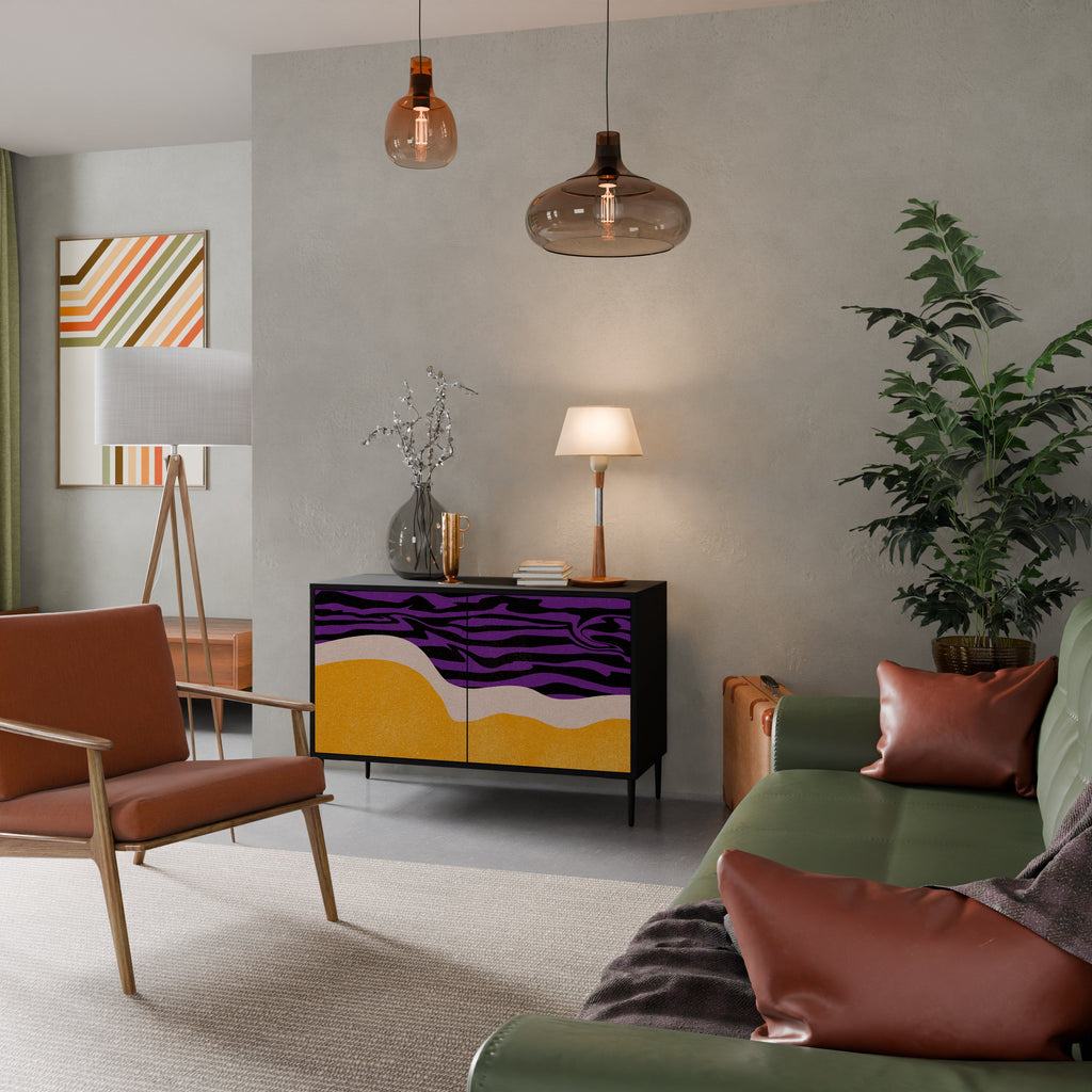 INDEPENDENT BORDER Sideboard mit 2 Türen in Schwarz