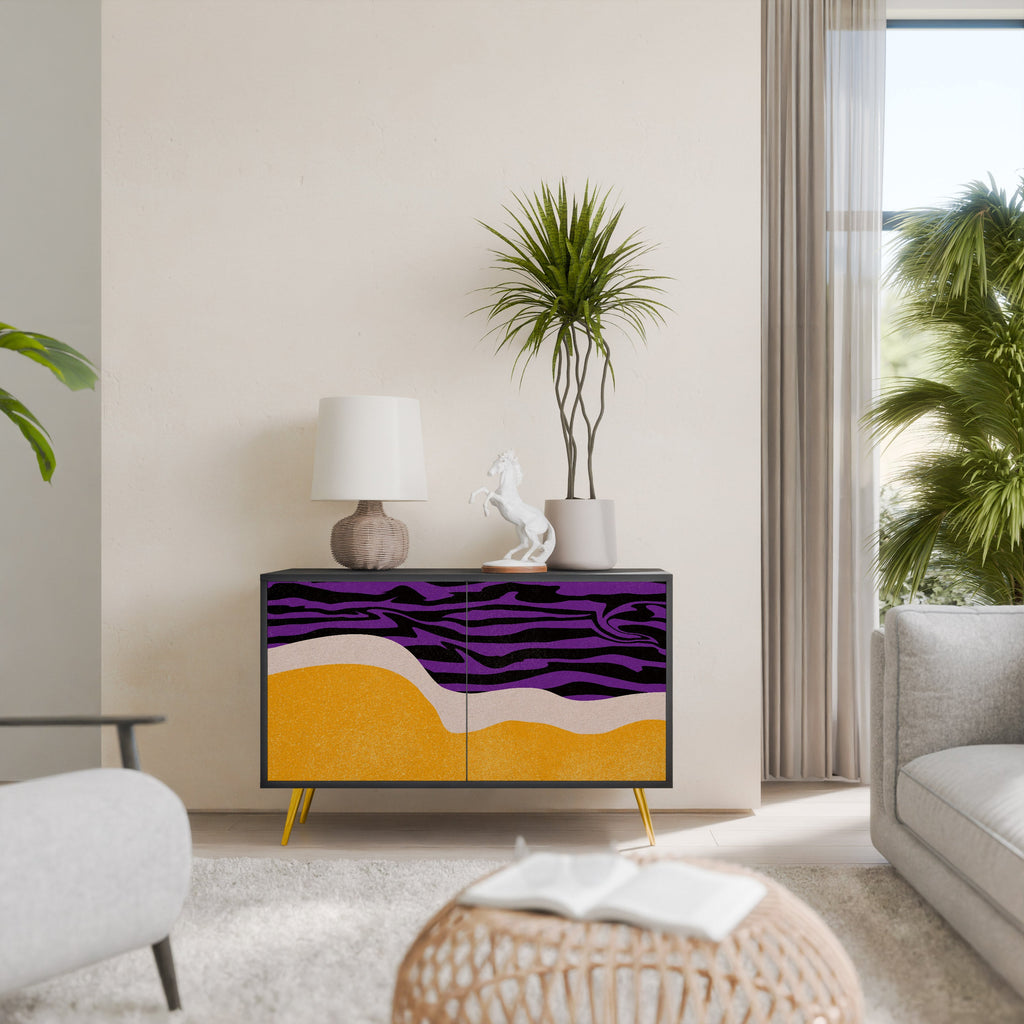 INDEPENDENT BORDER Sideboard mit 2 Türen in Schwarz