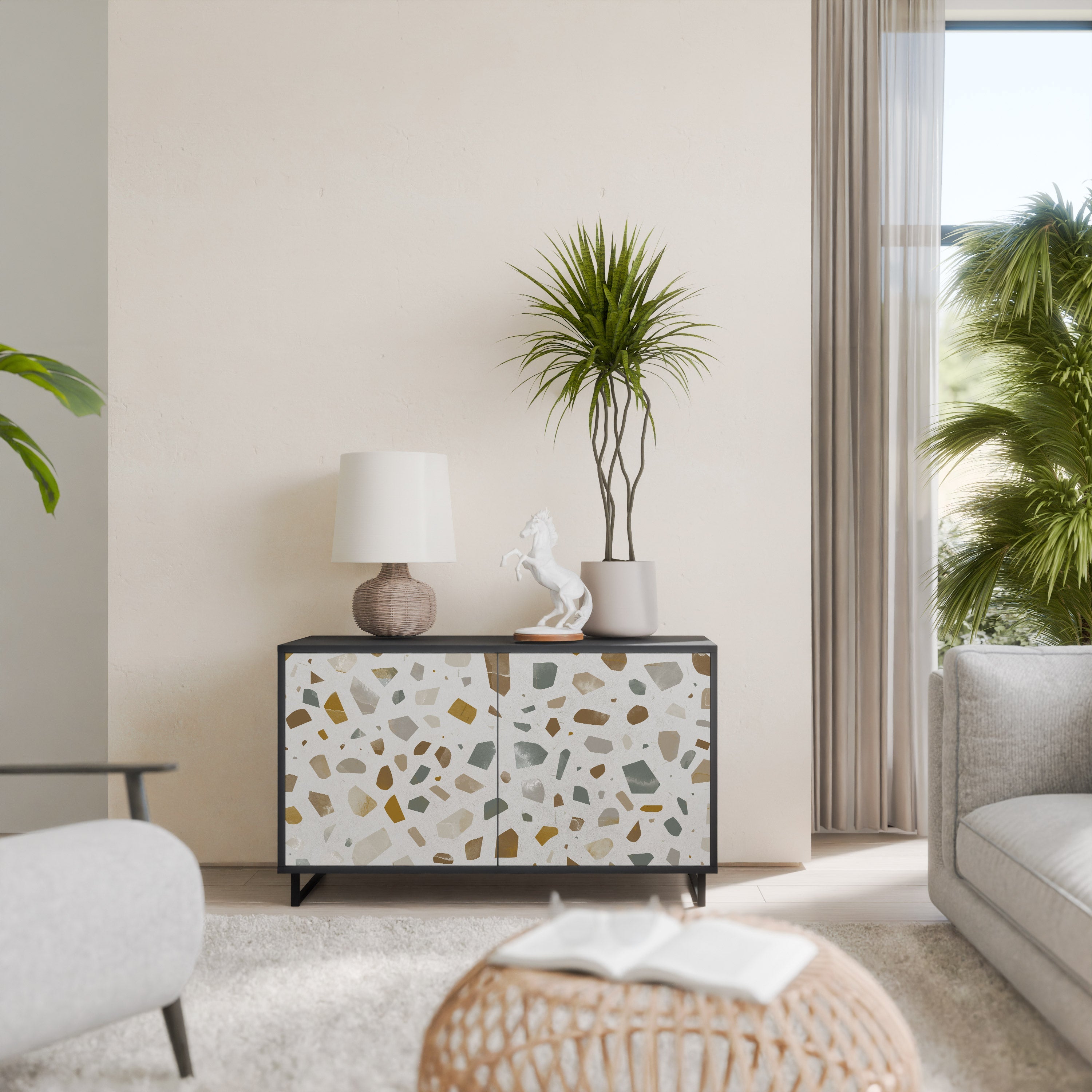 PIECES OF TOMORROW Sideboard mit 2 Türen in Schwarz