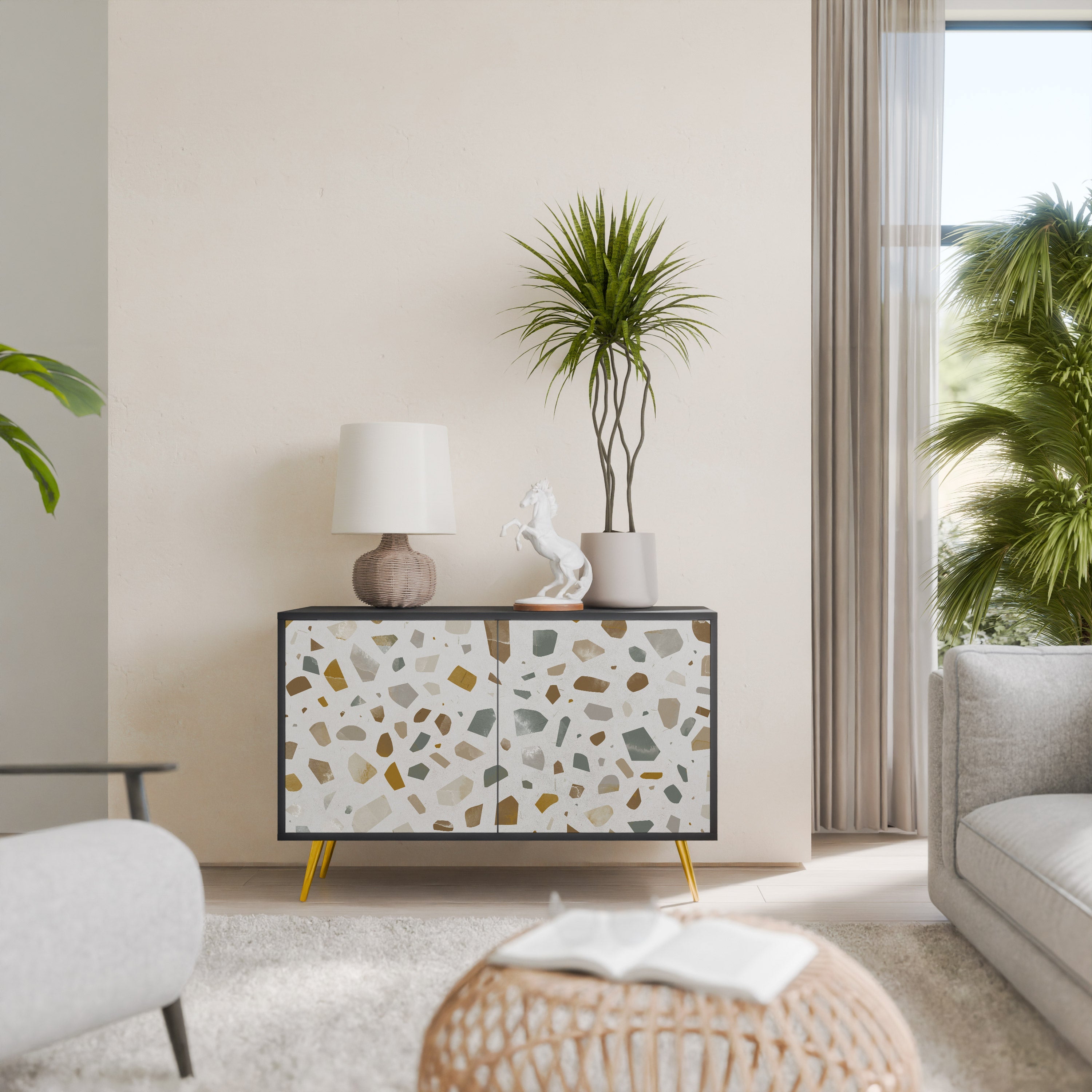 PIECES OF TOMORROW Sideboard mit 2 Türen in Schwarz