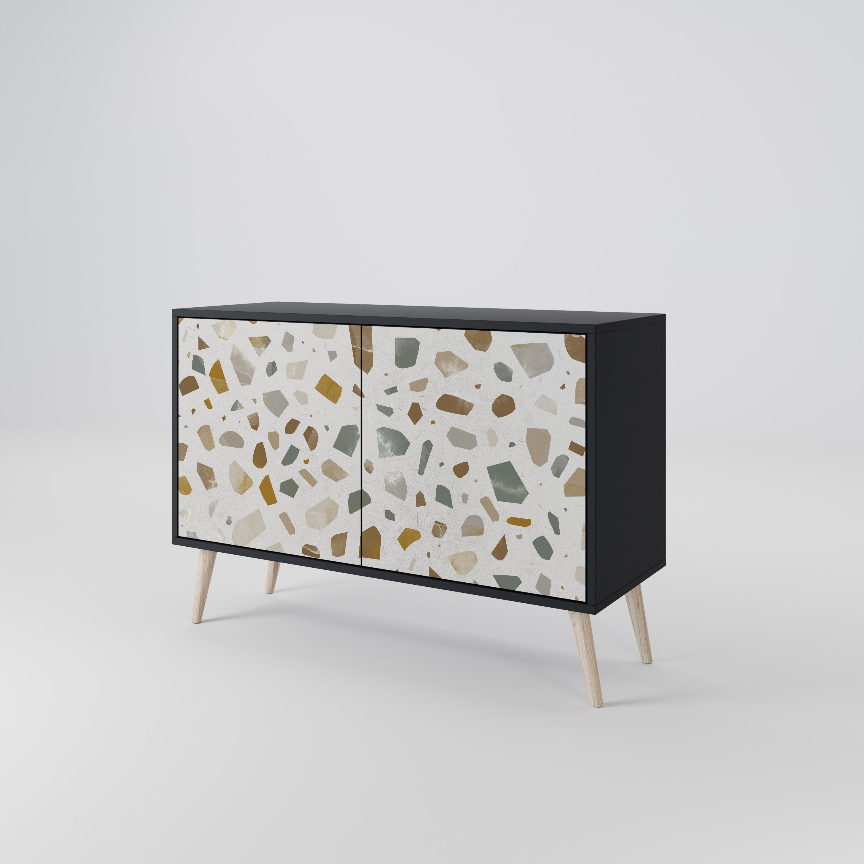 PIECES OF TOMORROW Sideboard mit 2 Türen in Schwarz