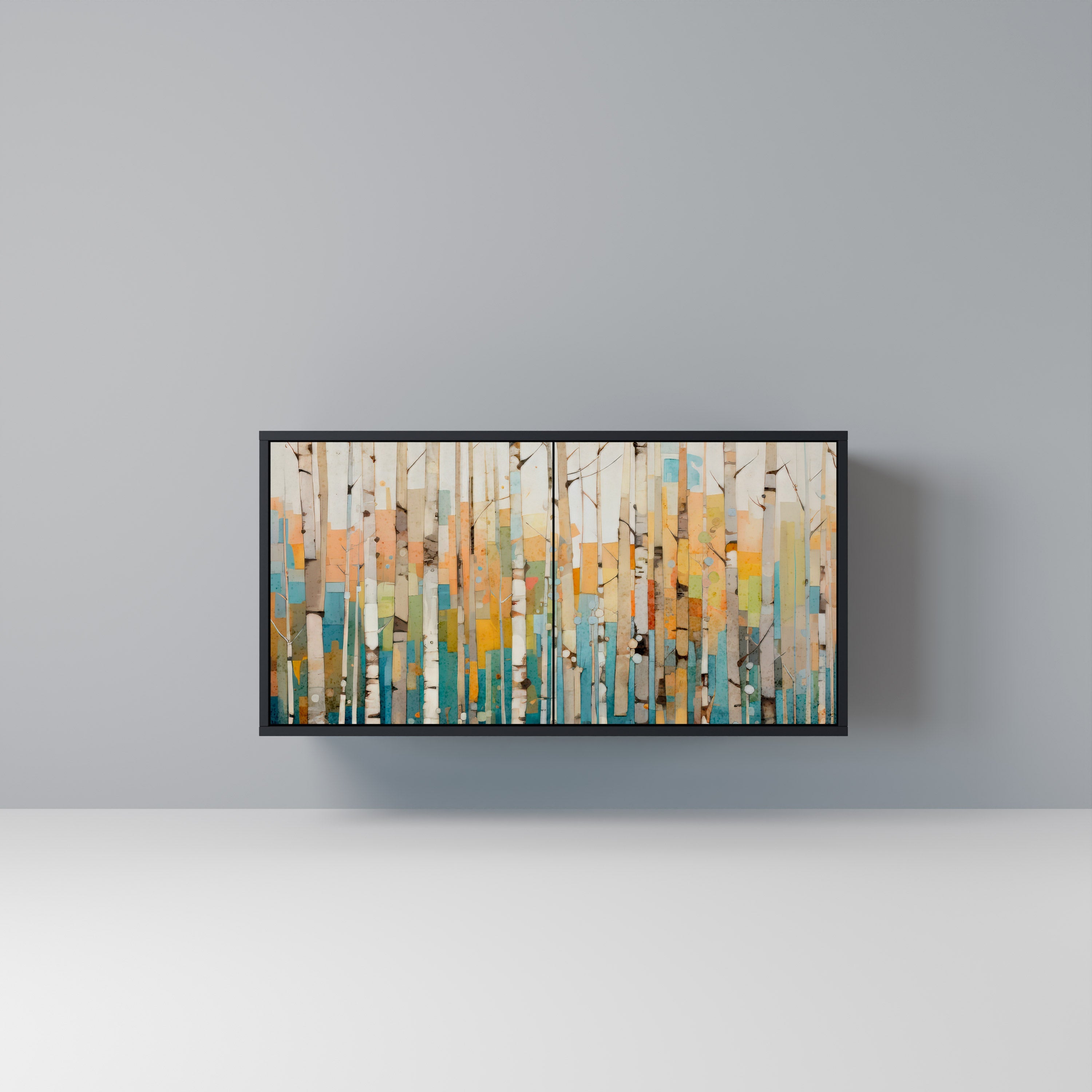 BIRCH KALEIDOSCOPE Sideboard mit 2 Türen in Schwarz